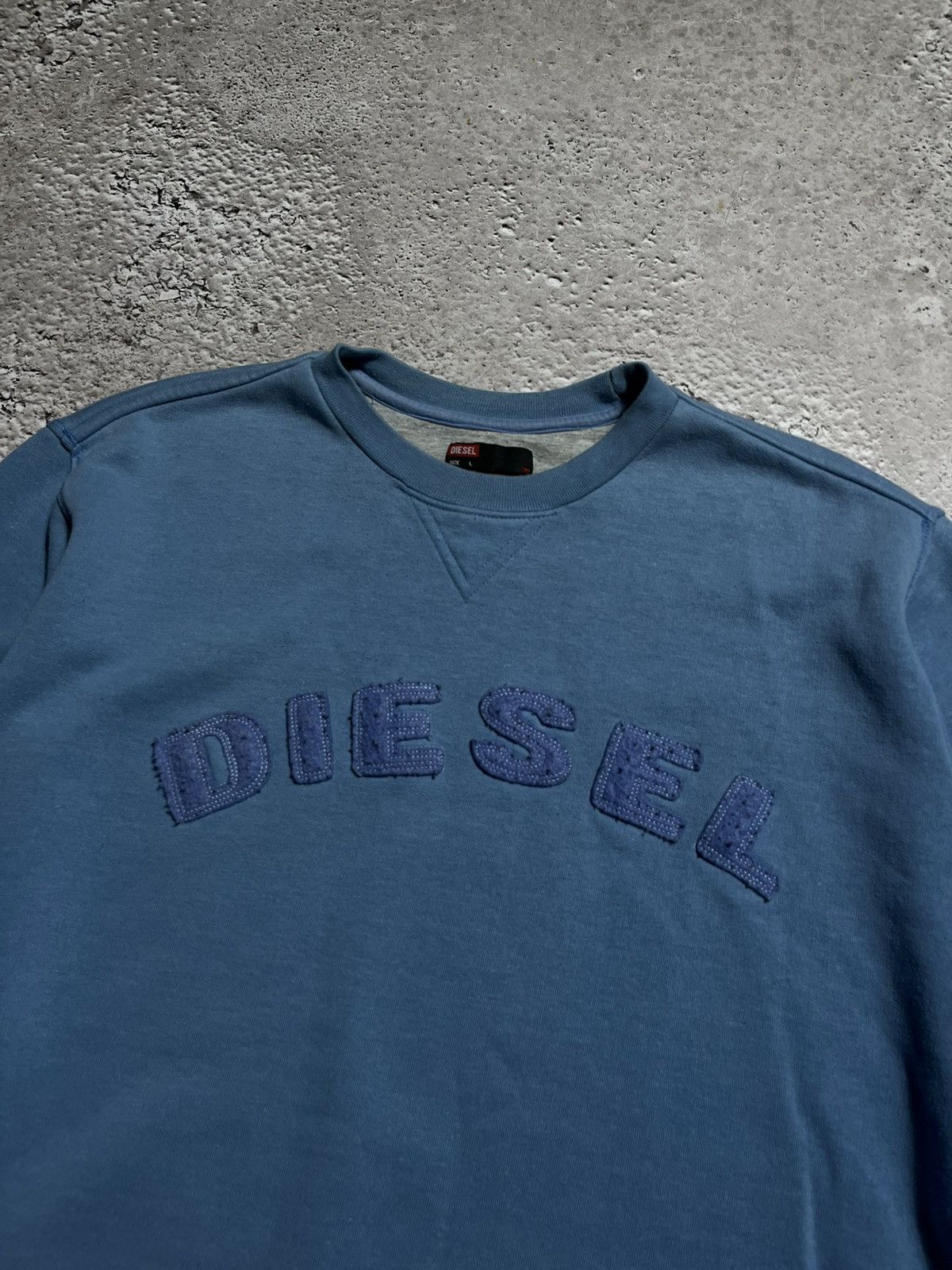 Diesel Blue oversize Diesel sweatshirt with textured embroidery Size US L / EU 52-54 / 3 - 4 Thumbnail