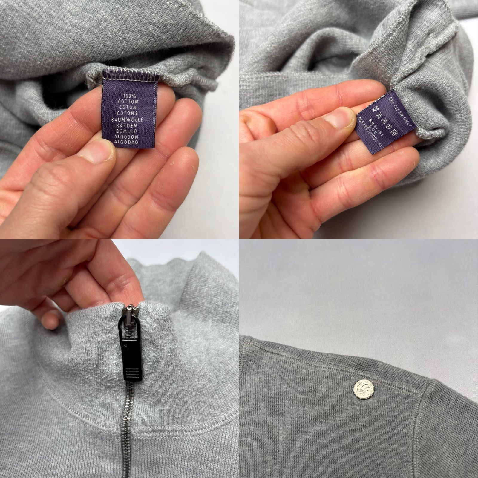 Ralph Lauren Purple Label Ralph Lauren Purple Label Full Zip Sweater Cotton XL Gray Men's Quiet Luxury Size US XL / EU 56 / 4 - 8 Thumbnail