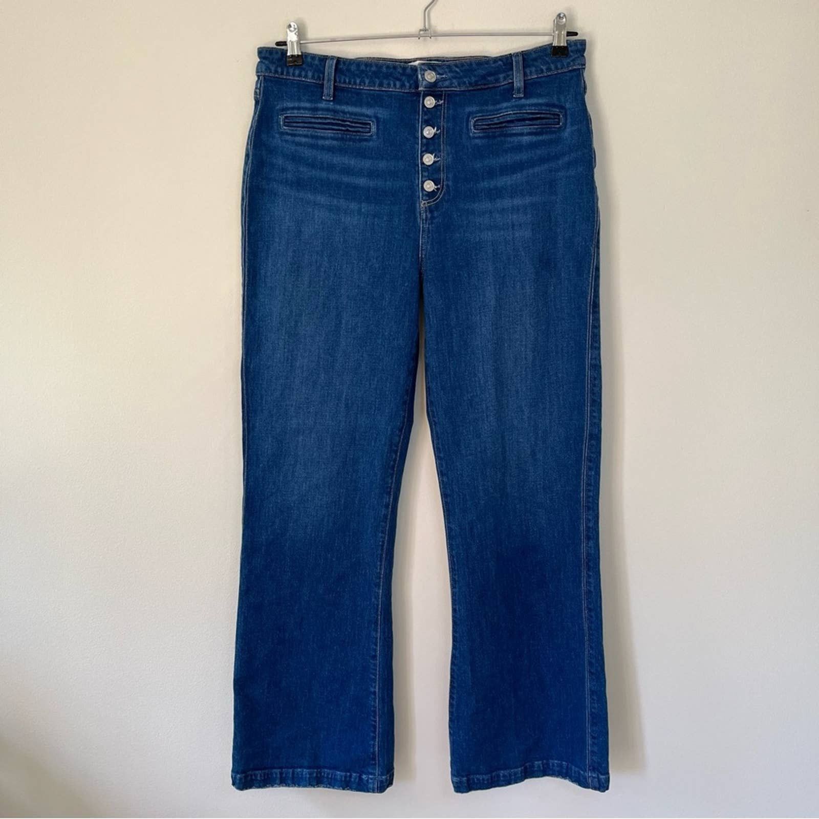 Paige Paige Leenah High Rise Button Fly Wide Leg Denim Jeans | Grailed