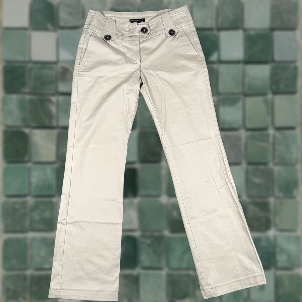 Mango Mango Chino Pants Beige 4 Regular 30x29 Stretch Twill Straight Pockets Logo Women Vintage No Size 27" / US 4 / IT 40 - 1 Thumbnail