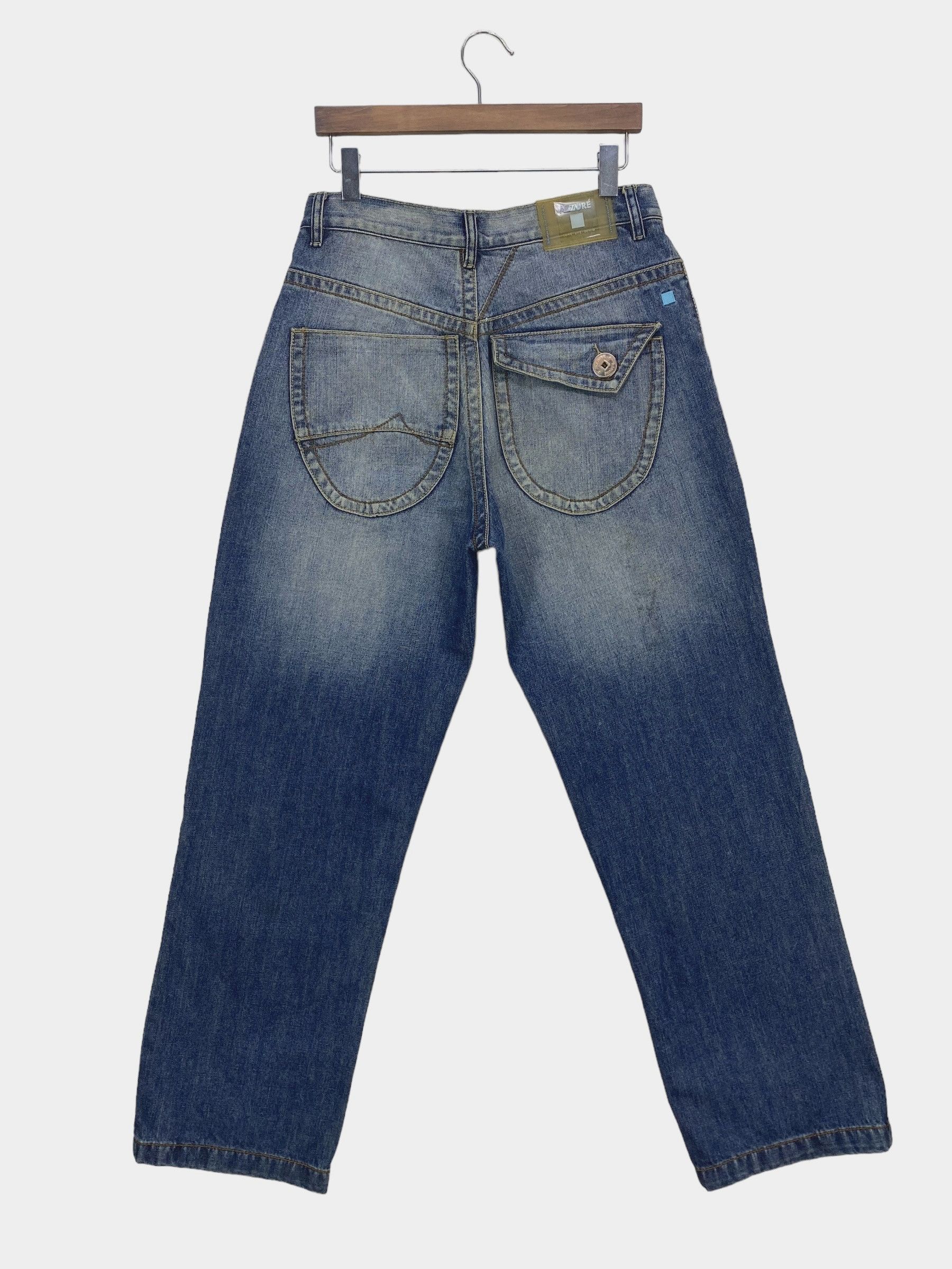 Other Azure Baggy Jeans Hip Hop Jay Z Medium Wash Men Jeans Size US 31 - 1 Thumbnail