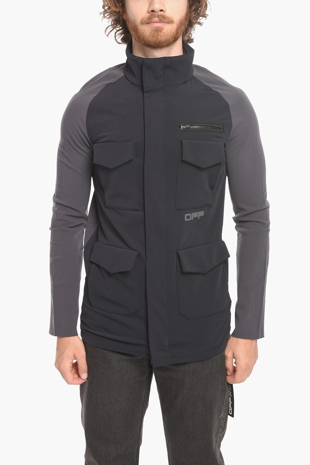 Off-White o1y0225 Logo Jacket in Grey/Black Size US S / EU 44-46 / 1 - 1 Thumbnail