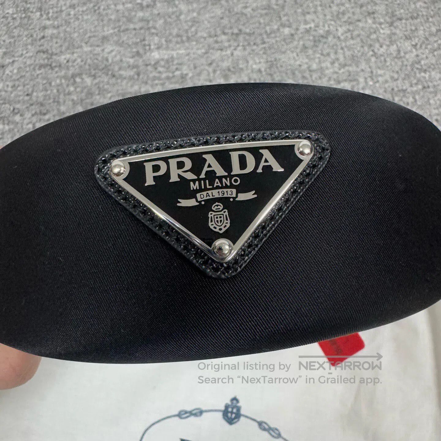 Prada Prada Delta-shaped mark; regenerated nylon hairband| Size ONE SIZE - 3 Thumbnail