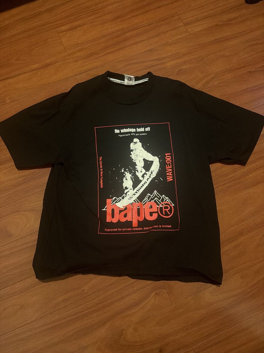 Bape Bape Short Sleeve Black Tee with North Face Design Size US XL / EU 56 / 4 - 1 Thumbnail