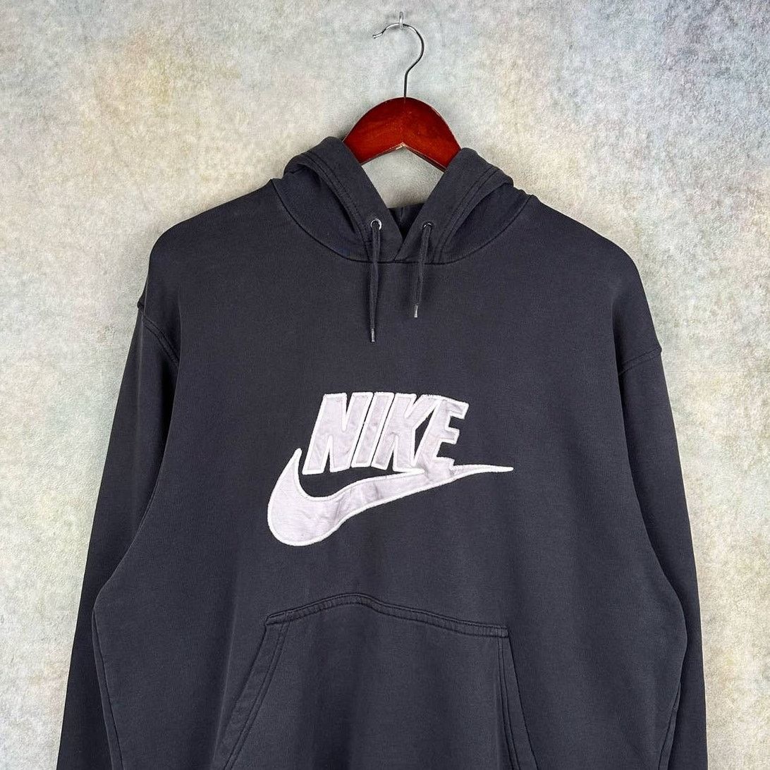 Nike × Vintage Vintage Y2K Nike Spell Out Hoodie Sz L Black Logo Swoosh Size US L / EU 52-54 / 3 - 2 Thumbnail