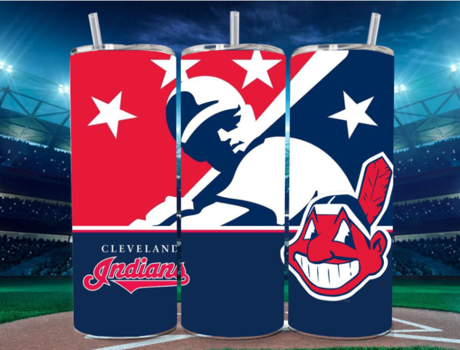The Unbranded Brand Cleveland Indians Stainless Steel MLB Tumbler-20 Oz Size ONE SIZE - 1 Thumbnail