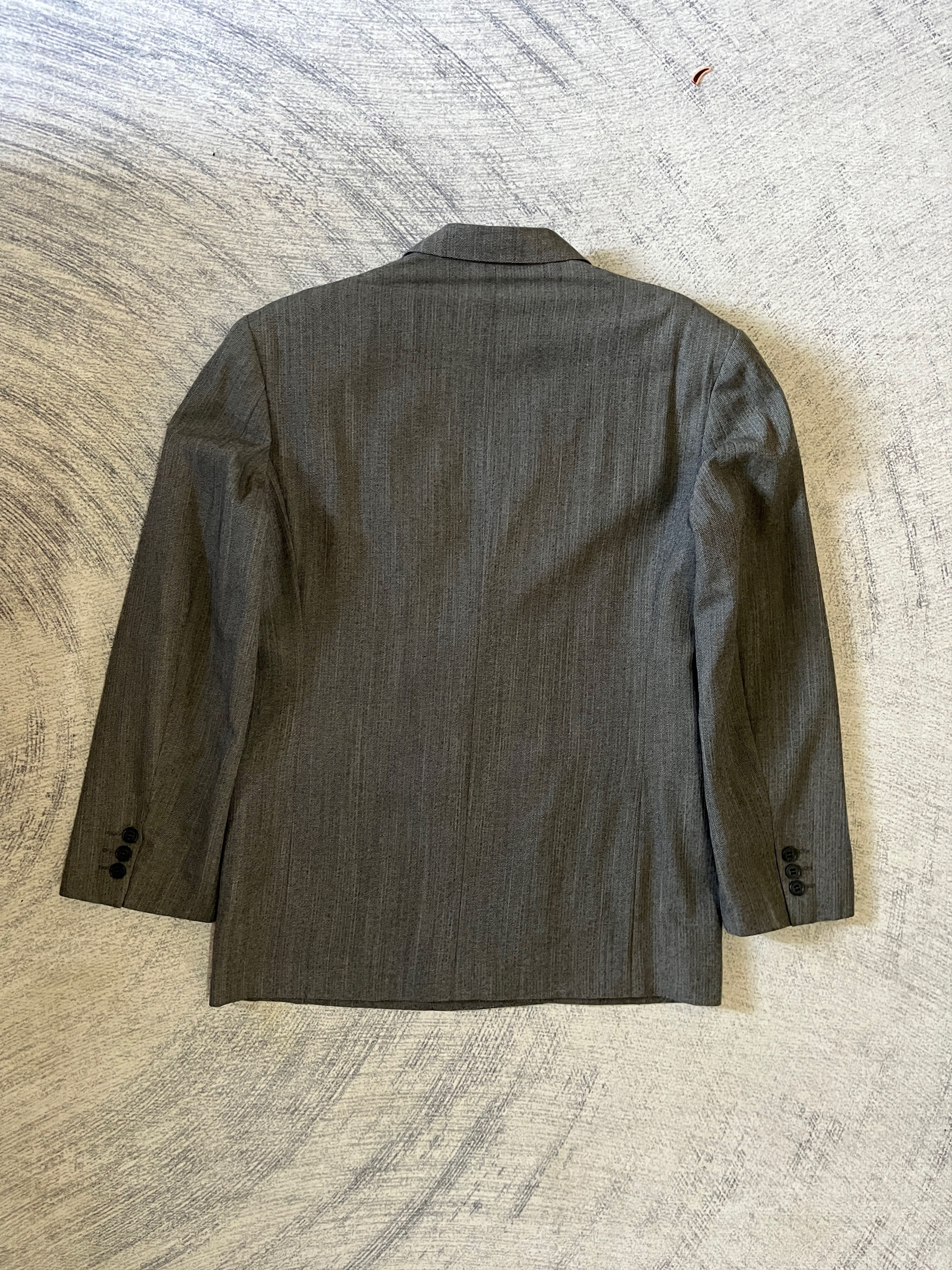 Yohji Yamamoto Y’s For Men LQ Design Wool Double Breasted Grey Blazer Size 40R - 2 Thumbnail