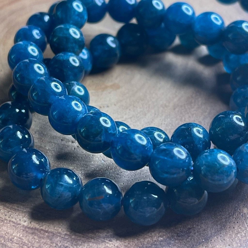 Other Apatite gemmy teal stretch beaded bracelet 7” crystal healing beads 8mm Size ONE SIZE - 4 Thumbnail