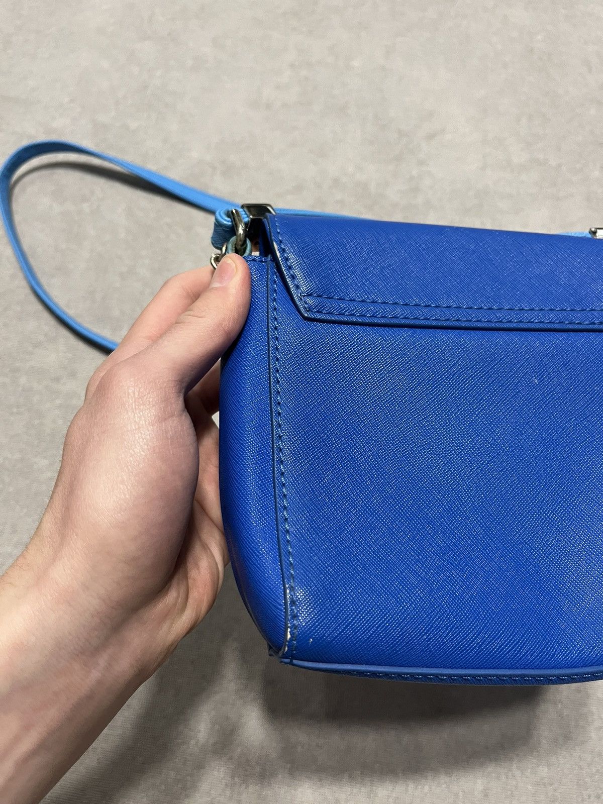 Trussardi Trussardi Jeans Womens Shoulder Bag Blue Logo Small Handle Size ONE SIZE - 8 Thumbnail