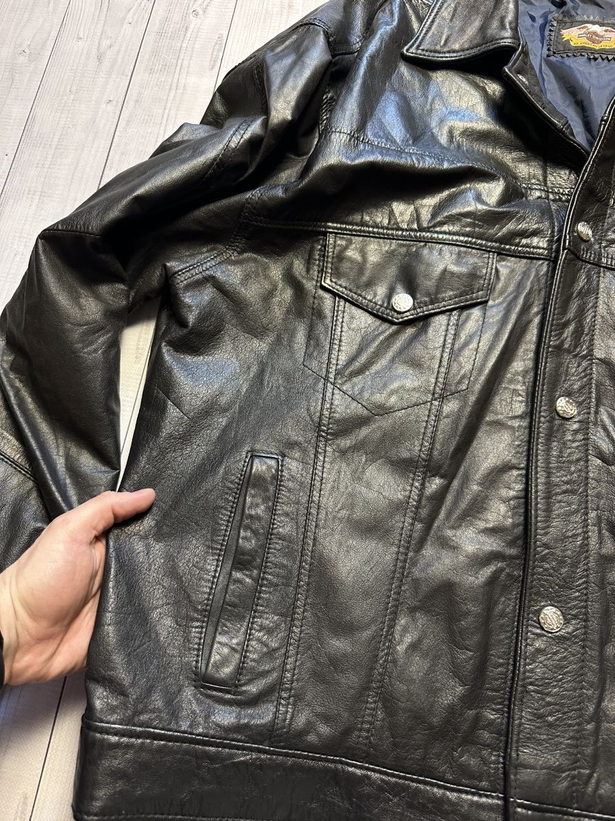Harley Davidson × Vintage Vintage Harley Davidson leather jacket size L big logo Size US L / EU 52-54 / 3 - 11 Thumbnail