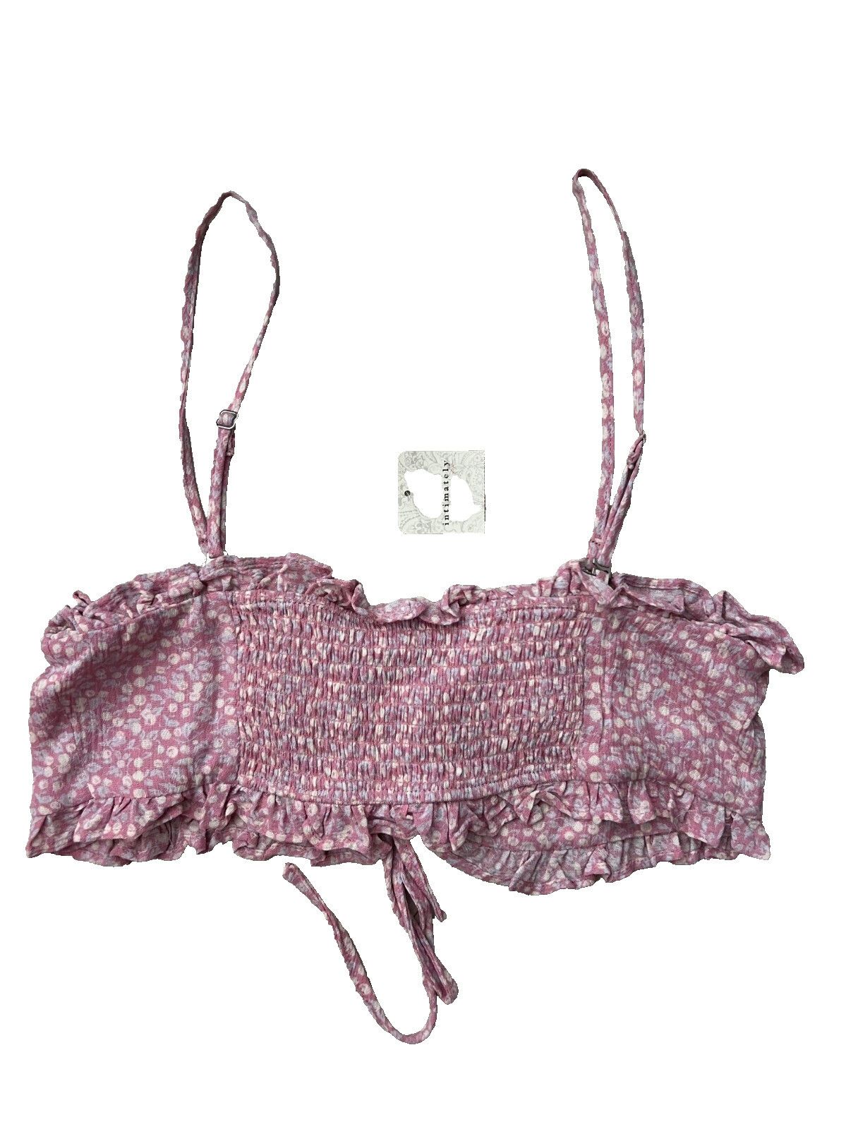 Free People Free People Picnic Ruffle Bandeau Top in Pink Combo ( M ) Size M / US 6-8 / IT 42-44 - 4 Thumbnail