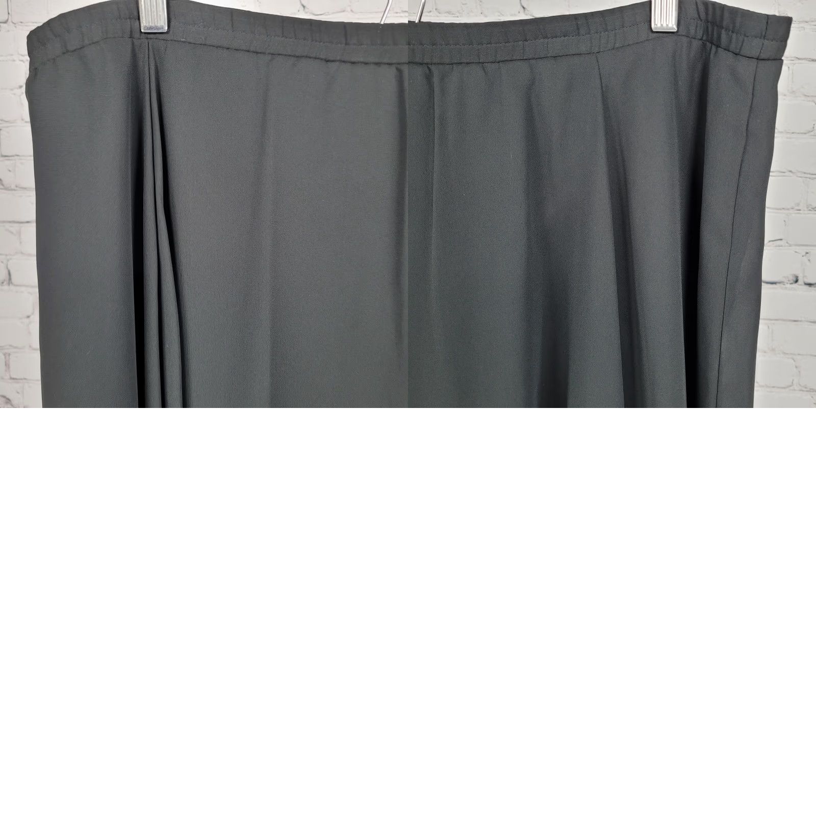 Vintage VTG Stenay Black Chiffon Lightweight Lined Pull On A-Line Midi Skirt USA 12 Size 34" / US 12 / IT 48 - 9 Thumbnail