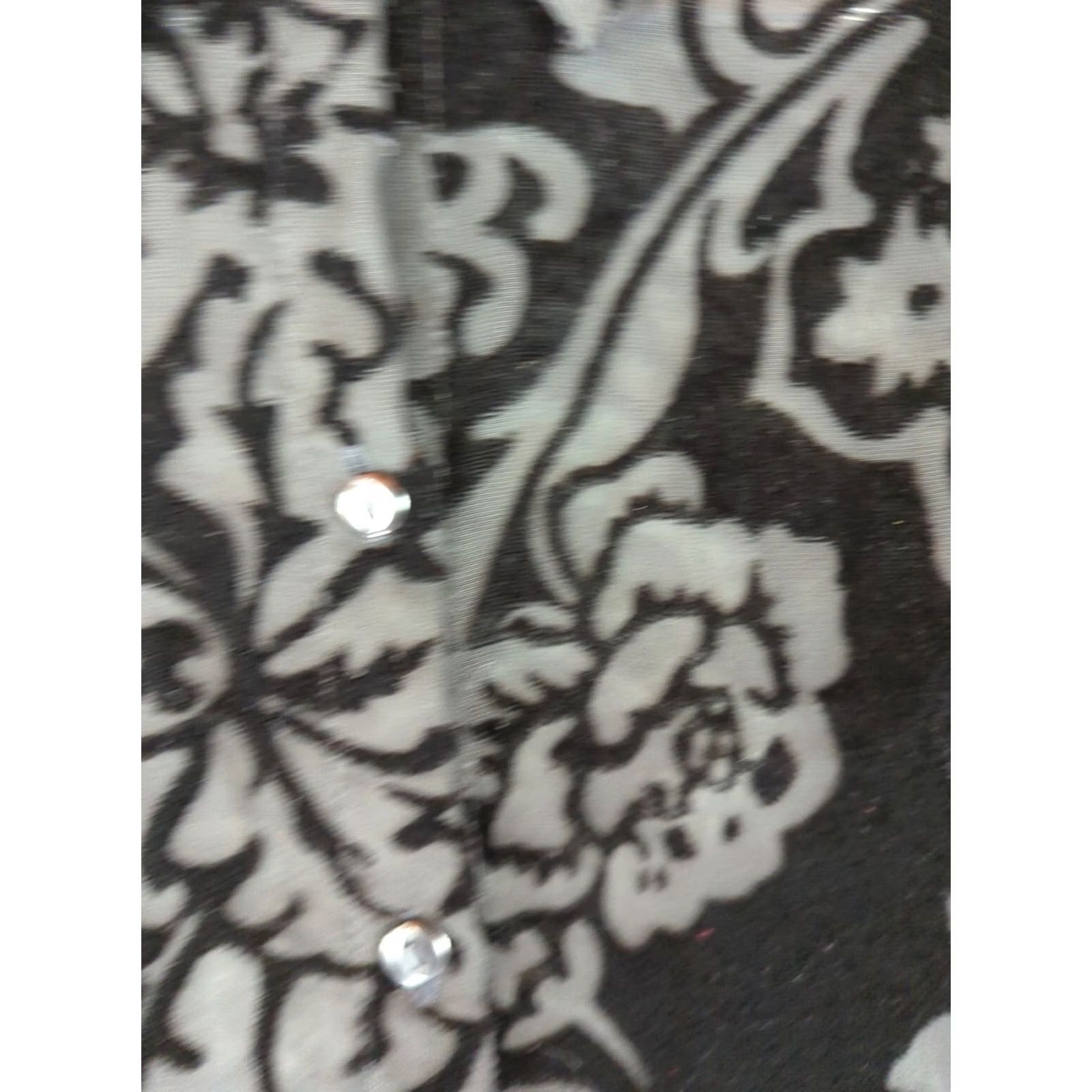 Worthington Worthington Black Velvet Burnout Bell Sleeve Top Womens Size 10 Whimsygoth Witchy Fairygoth Floral Size L / US 10 / IT 46 - 3 Thumbnail