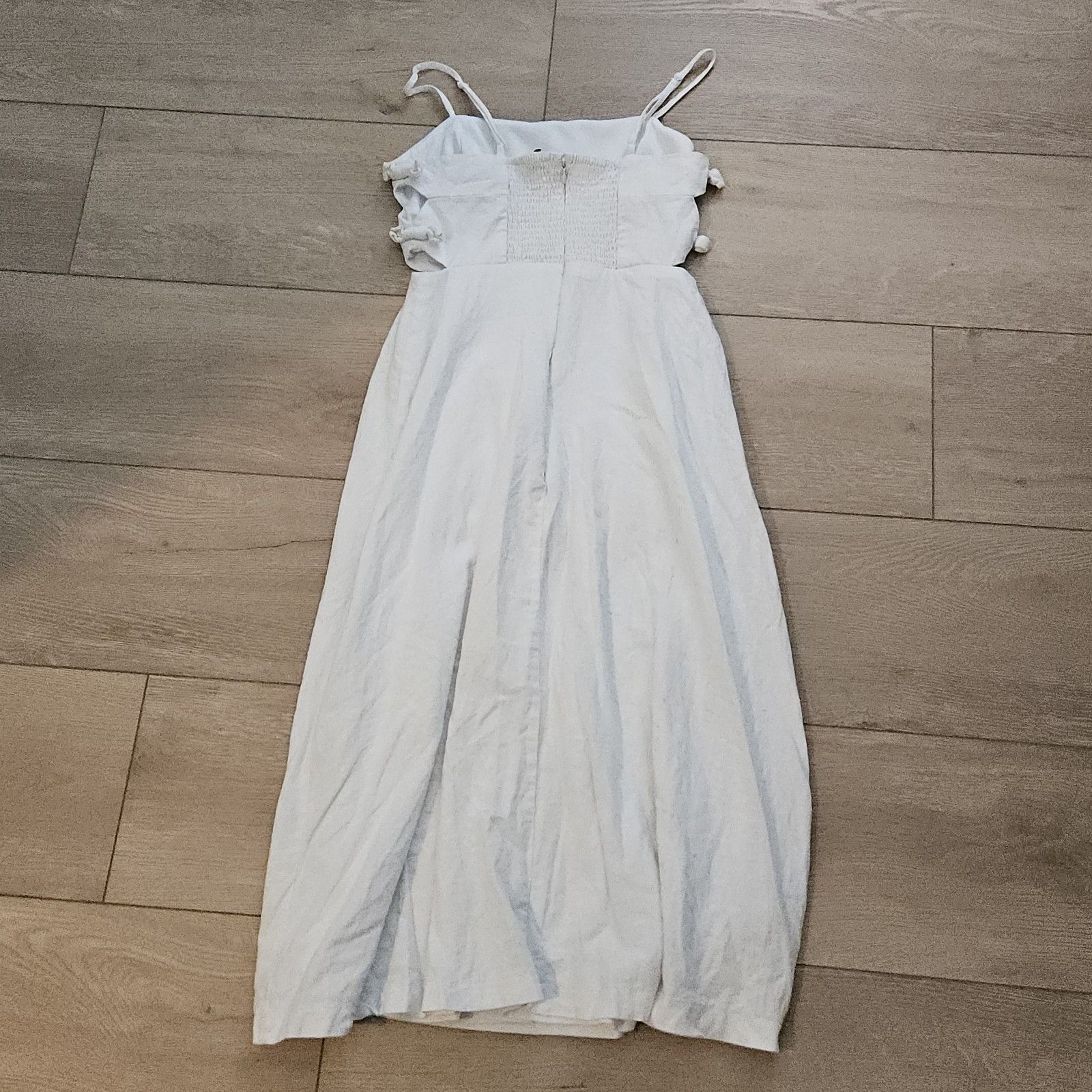Other Wayf White Linen Cut Out Bow Detail Sleeveless Midi Dress Wo Size S / US 4 / IT 40 - 4 Thumbnail