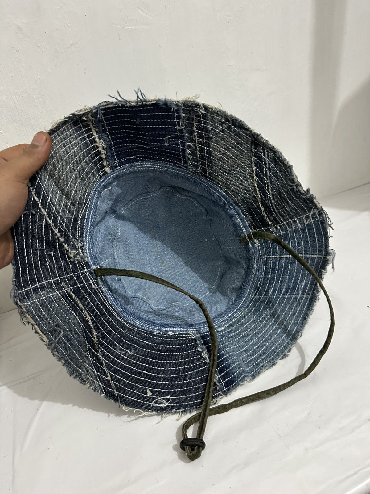 Art Comes First Beautifull Custom Made Patchwork Denim Bucket Hats Size ONE SIZE - 13 Thumbnail