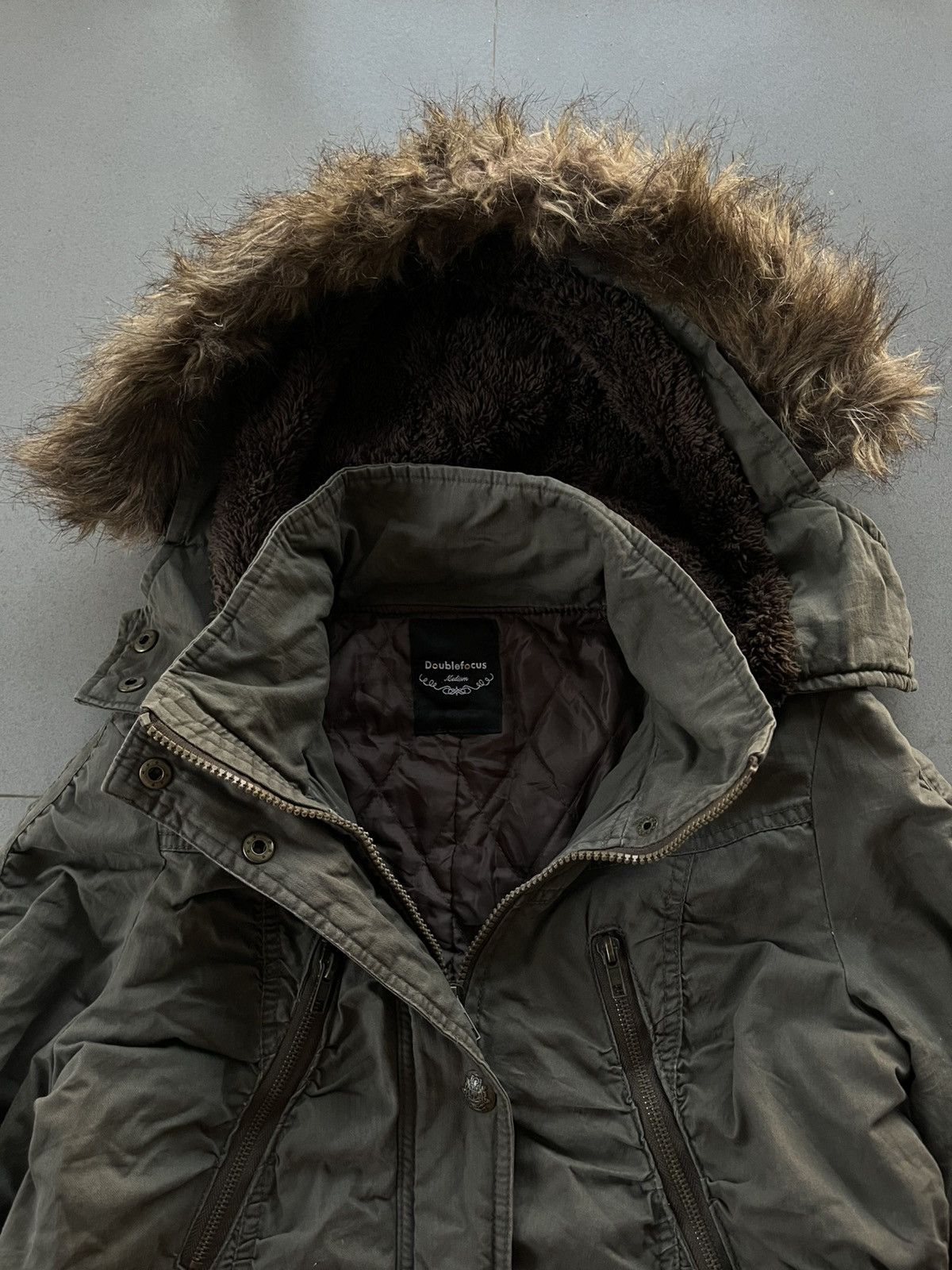 14th Addiction JAPANESE DOUBLEFOCUS FUR JACKET PARKA MULTIZIPER GOTHIC PUNK Size US M / EU 48-50 / 2 - 5 Thumbnail