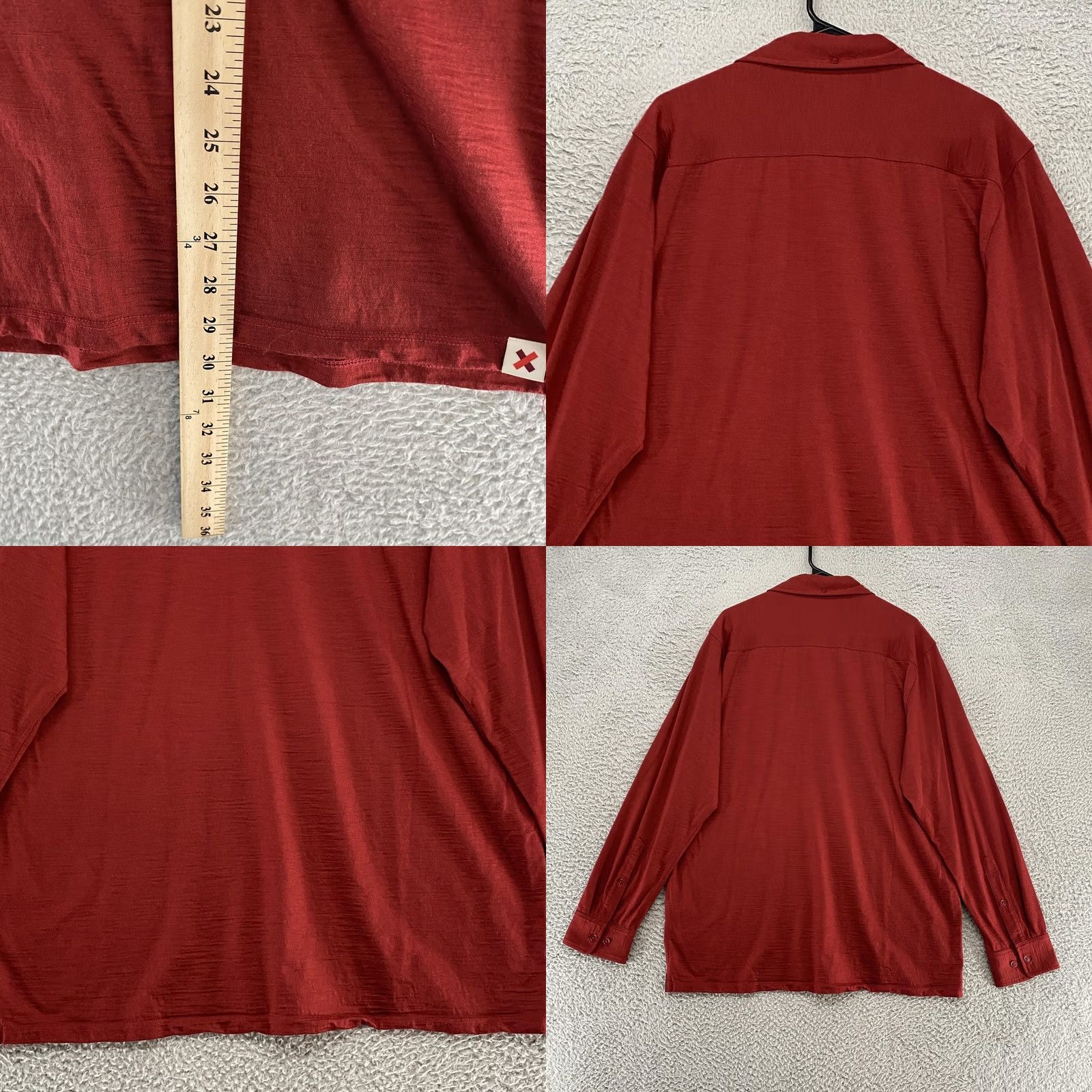 CO Best Made Co Polo Shirt Mens L Red 100% Merino Wool Jersey Knit Long Sleeve Casual Shirt Size US L / EU 52-54 / 3 - 8 Thumbnail