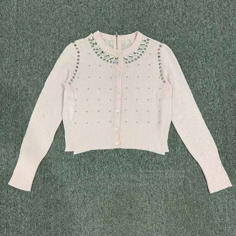 Miu Miu Miu Miu Pink Knit Cardigan with Embellishments . Size S / US 4 / IT 40 - 1 Thumbnail