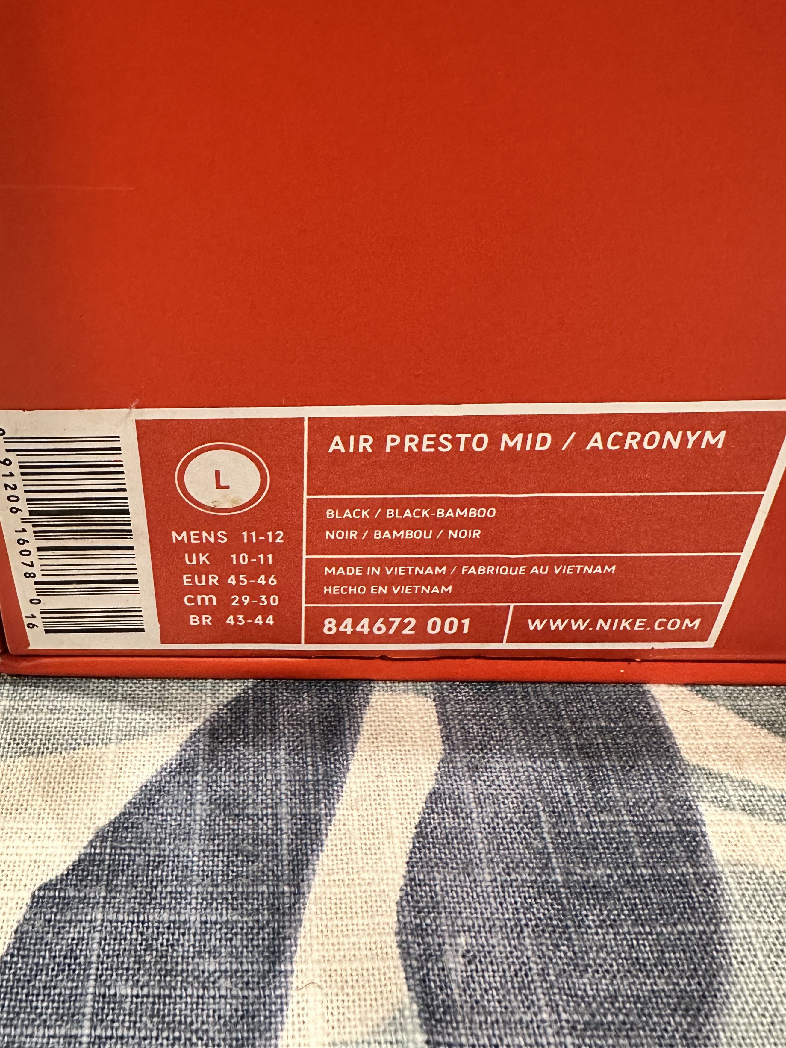Acronym × Nike Nike x Acronym Air Presto Mid Bamboo Size US 12 / EU 45 - 6 Thumbnail