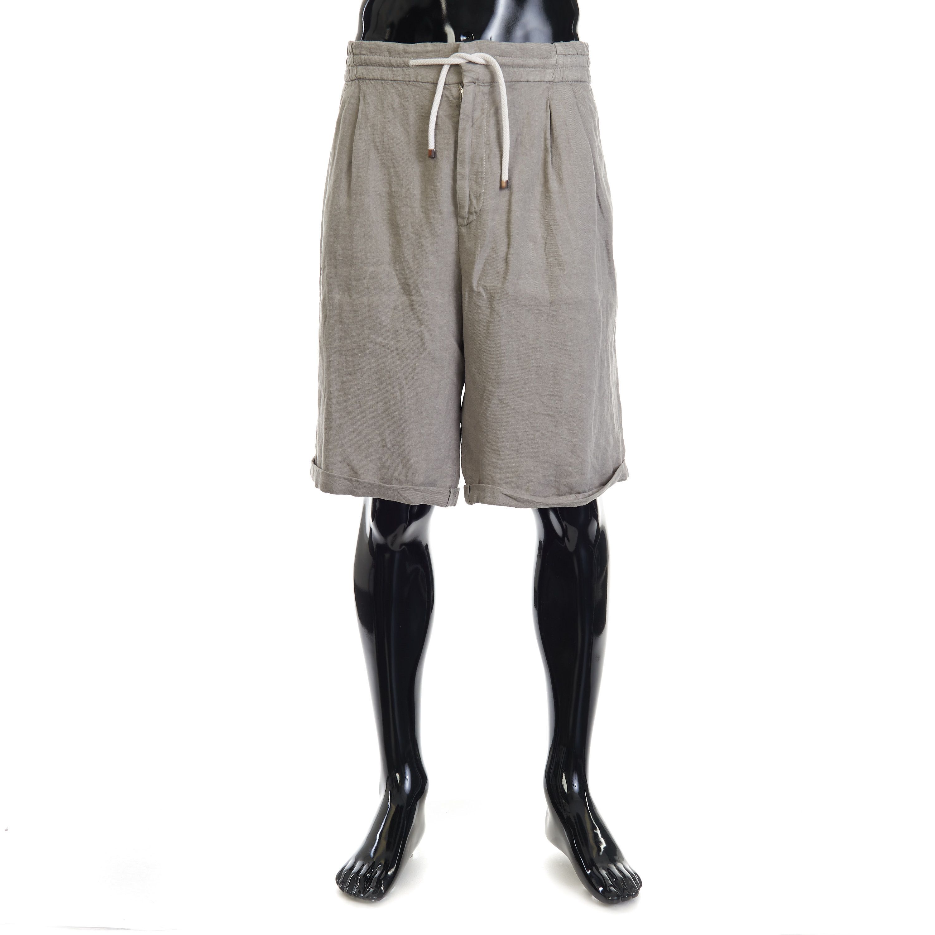 Brunello Cucinelli Linen Bermuda Shorts - Drawstring, Double Pleats Size US 36 / EU 52 - 1 Thumbnail