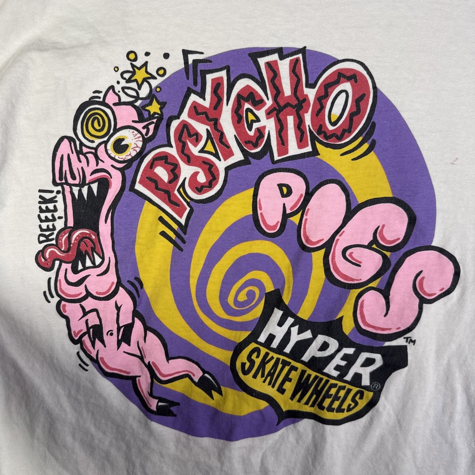 Blind Skateboards Vintage Hyper Skate Wheels Shirt XL White 90s USA RARE Size US XL / EU 56 / 4 - 6 Thumbnail