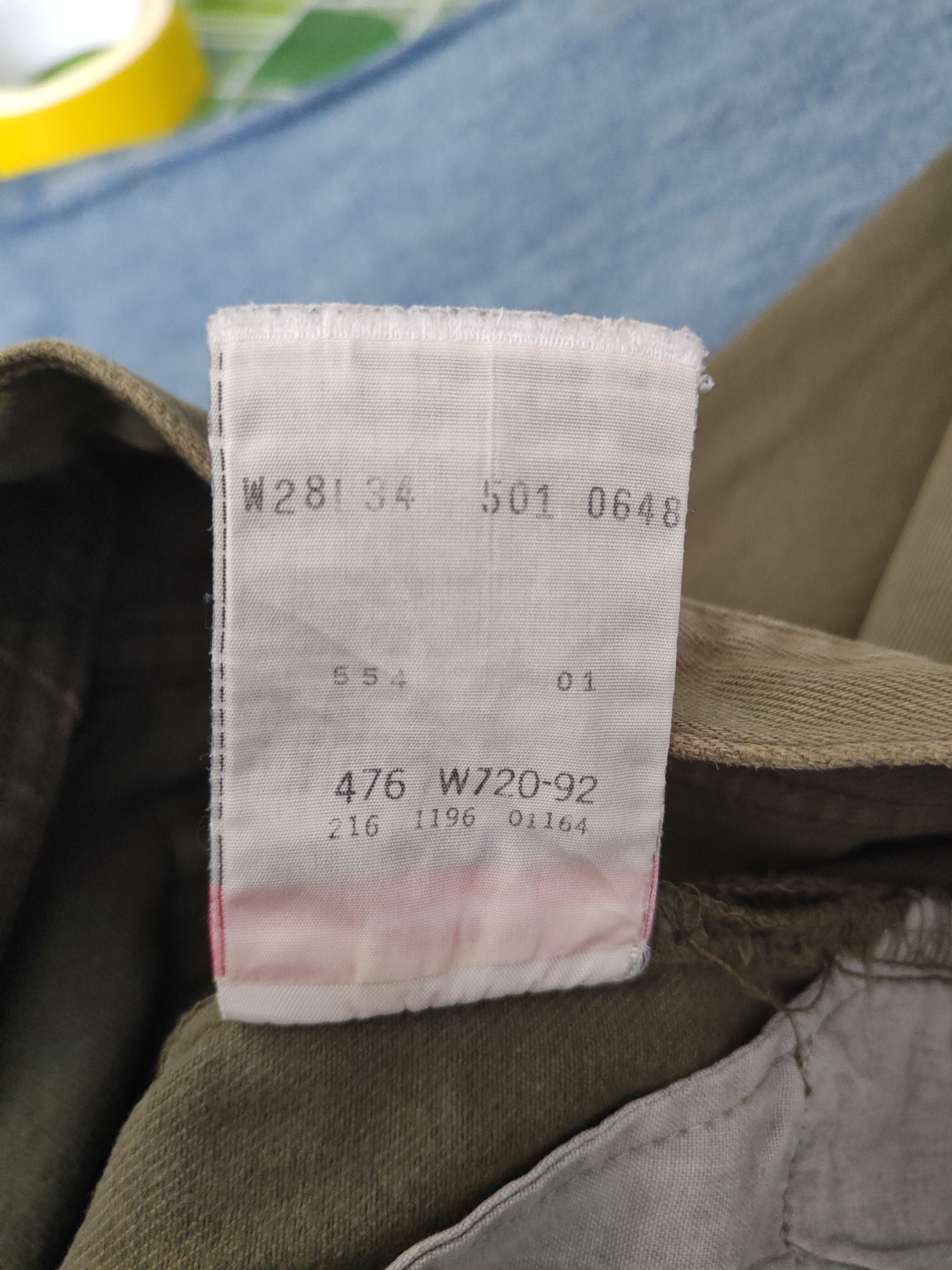 Levi's 501 Levi's Olive vintage Denim Jeans #S2836 Size US 27 - 14 Thumbnail