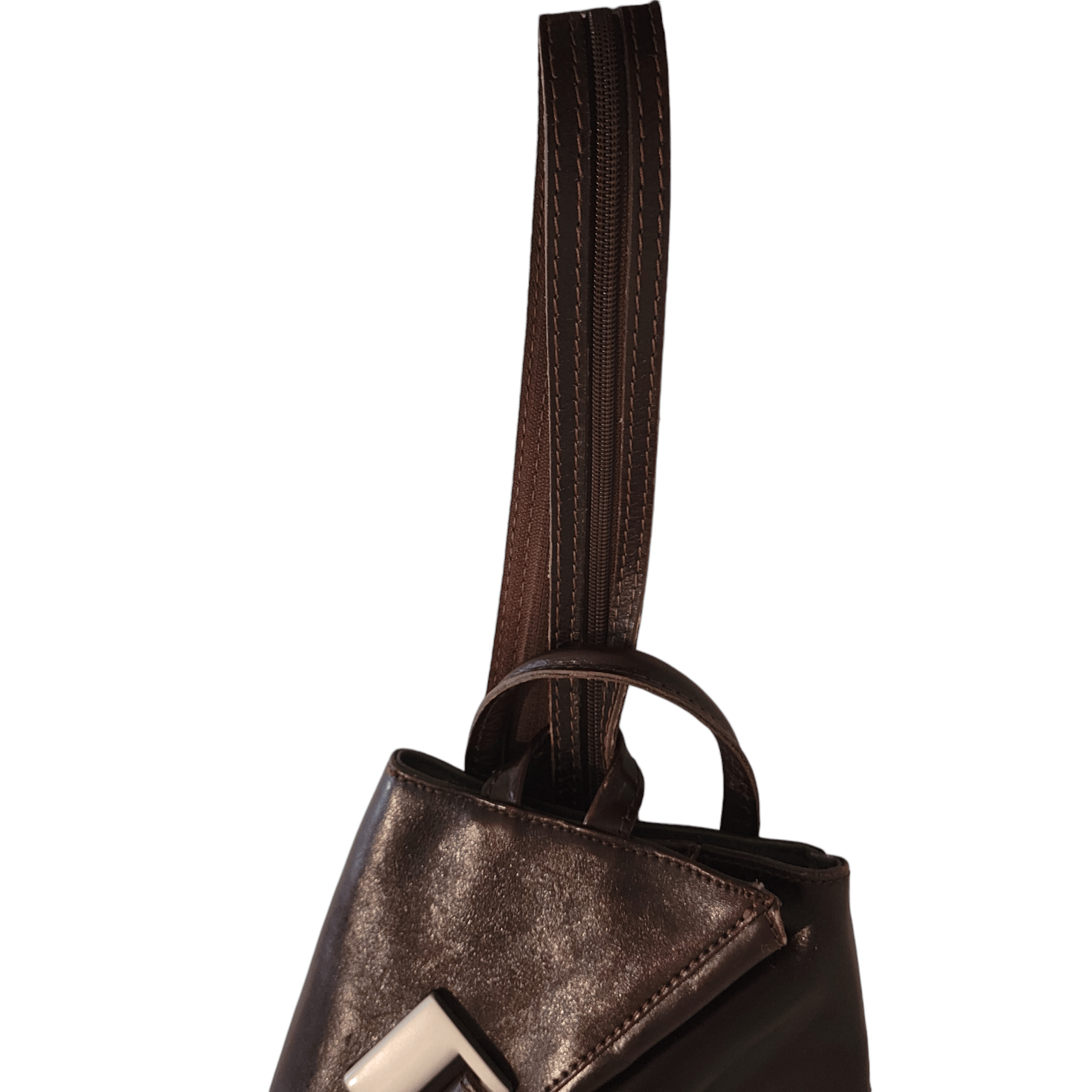 NBDN Nobrandedon Vintage Brown Leather Backpack Medium Shoulder Bag Size ONE SIZE - 5 Thumbnail