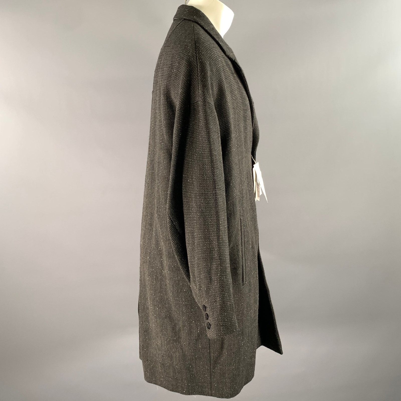 Visvim VISVIM M Black Brown Tweed Wool Linen Silk Notch Lapel Coat Size US M / EU 48-50 / 2 - 4 Thumbnail