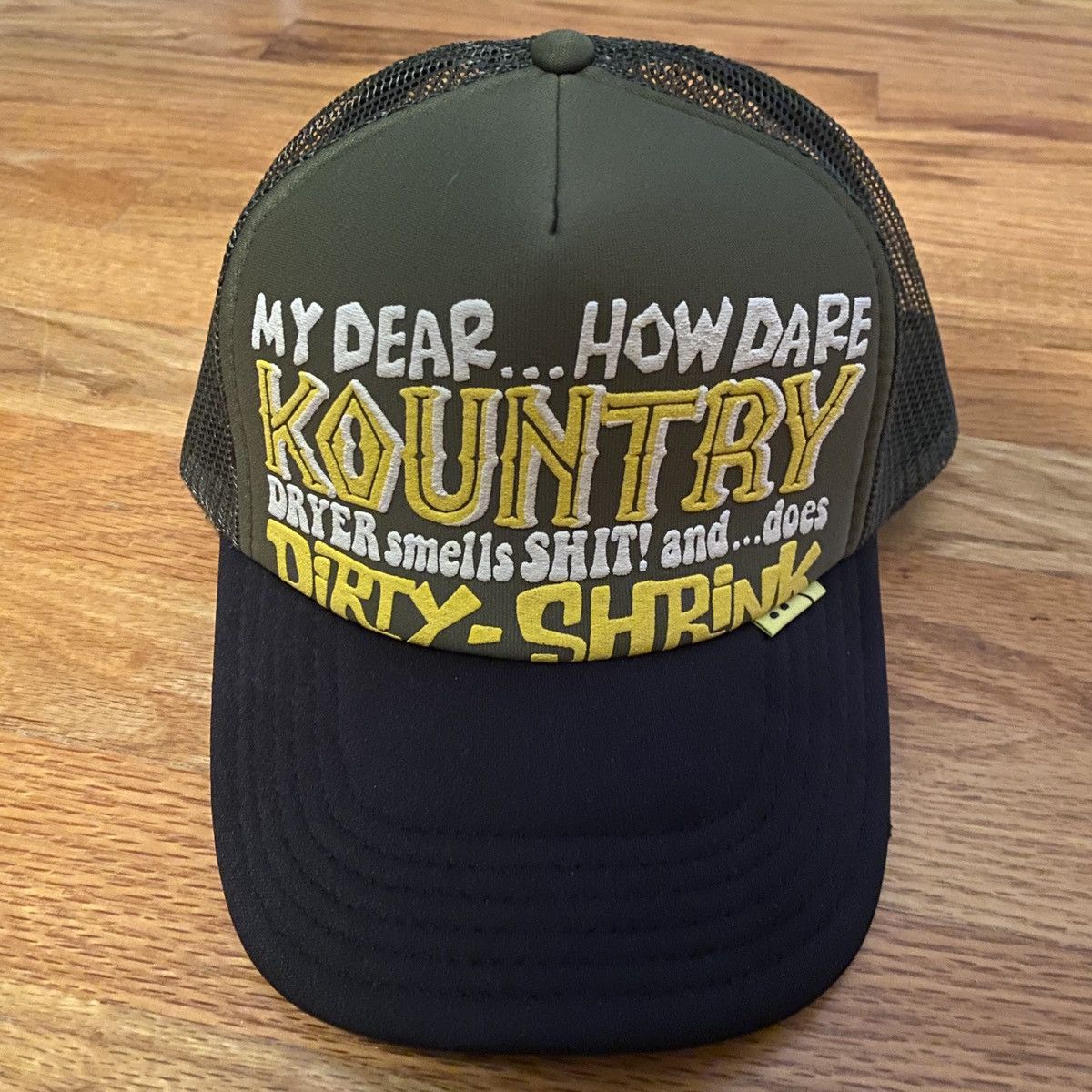 image of Kapital x Kapital Kountry Trucker Snap Back in Green, Men's