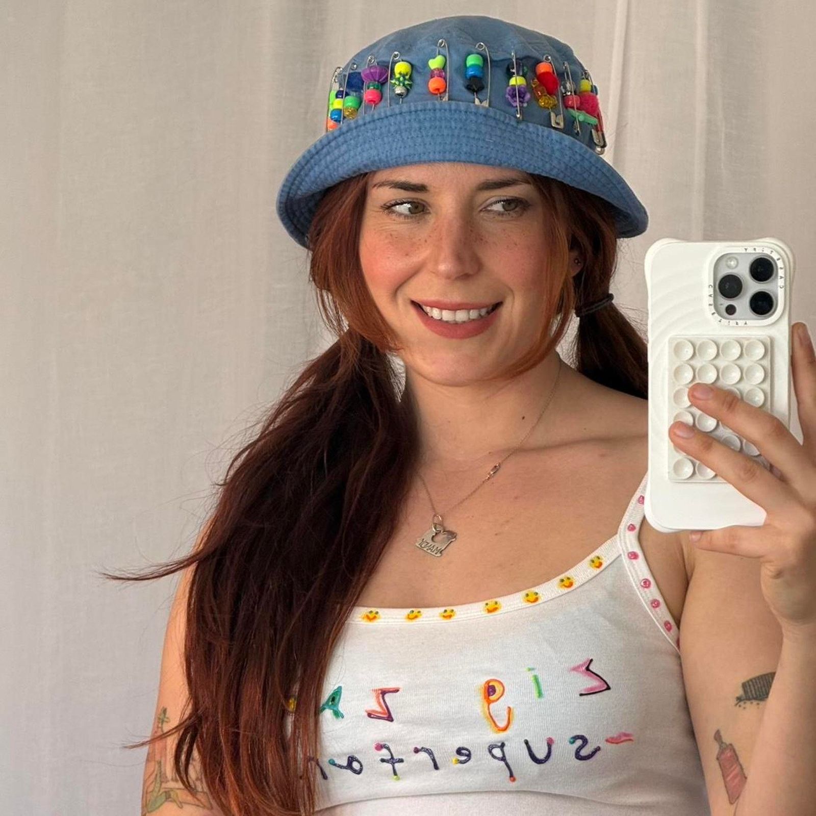 Other ⋆ beaded safety pin bucket hat y2k ⋆ Size ONE SIZE - 2 Thumbnail