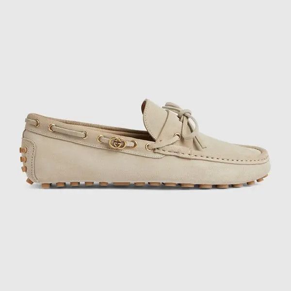 Gucci o1mt1gz0425 Men's Driver With Interlocking G in Oatmeal Size US 10 / EU 43 - 1 Thumbnail