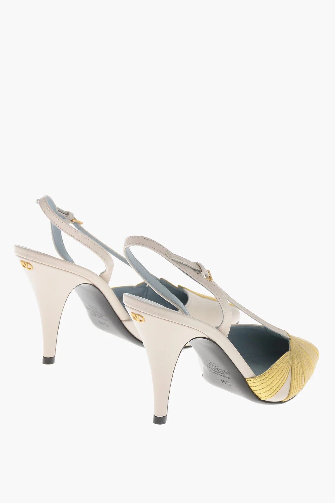 Valentino og1mm0426 Lamé Leather Slingbacks Sandals in Gold Size US 6.5 / IT 36.5 - 2 Thumbnail