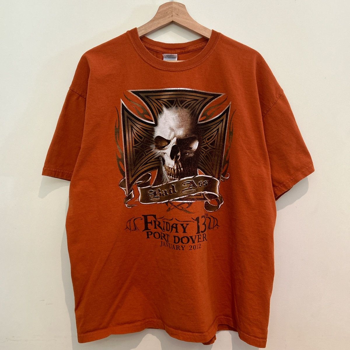 Other Port Dover Friday The 13th Biker Skull Orange Tee Size US XL / EU 56 / 4 - 1 Thumbnail