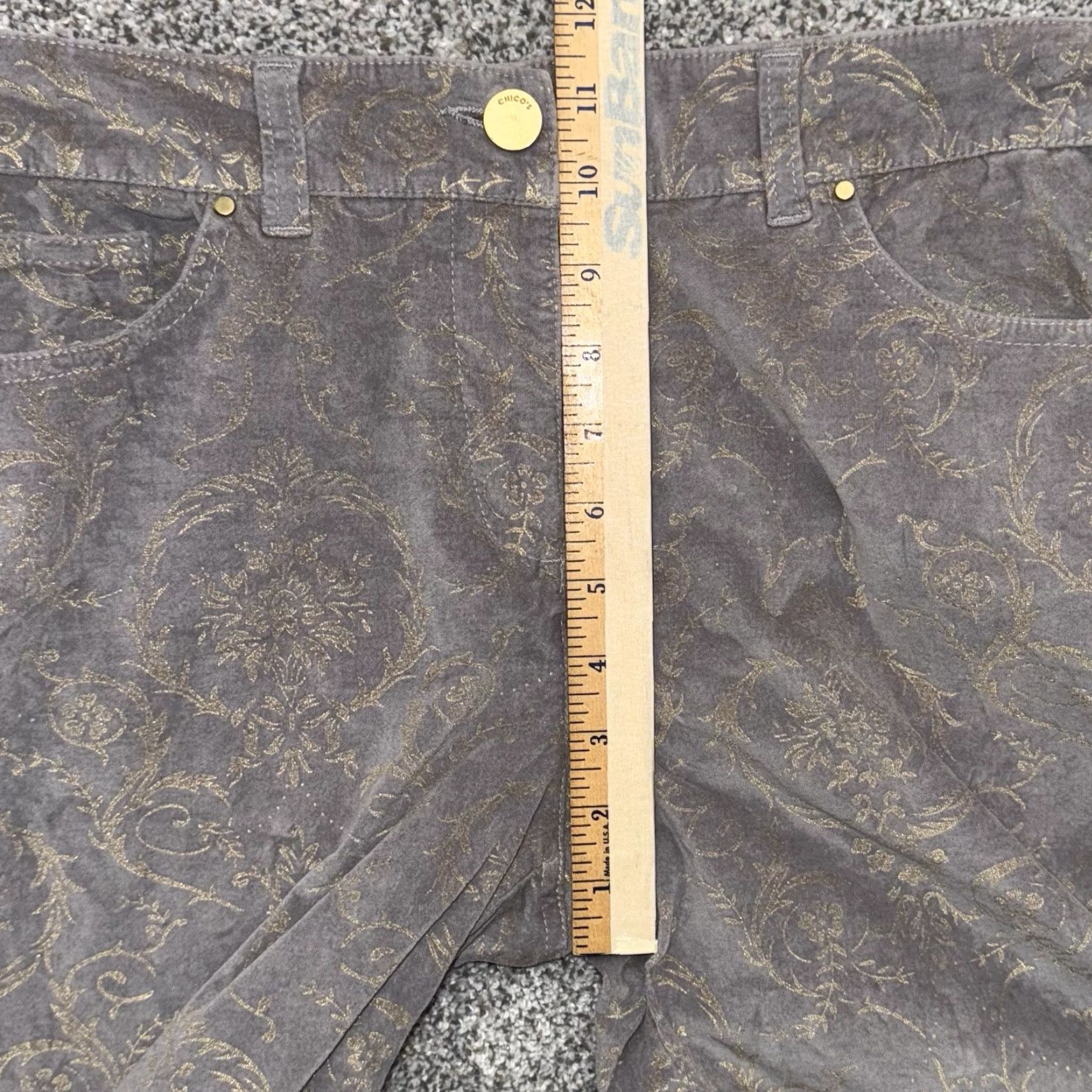 Vintage Chico's Pants Women Sz 0 Velvet Baroque Embellished Whimsigoth Boho Romantic Chic Casual Style Ankle HIp? Size 25" / US 0 / IT 36 - 4 Thumbnail