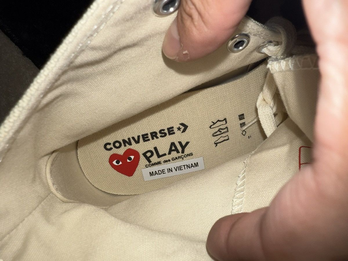 Comme des Garcons × Converse CDG Play Chuck 70 Hi Top milk white & red shoes Size US 9 / EU 42 - 5 Thumbnail