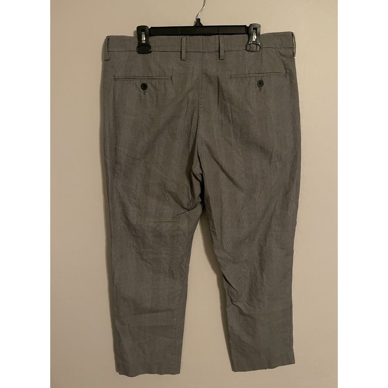 J.Crew J.Crew Men's Gray Houndstooth Cotton Dress Pants Slim 36x29 Size US 36 / EU 52 - 2 Thumbnail