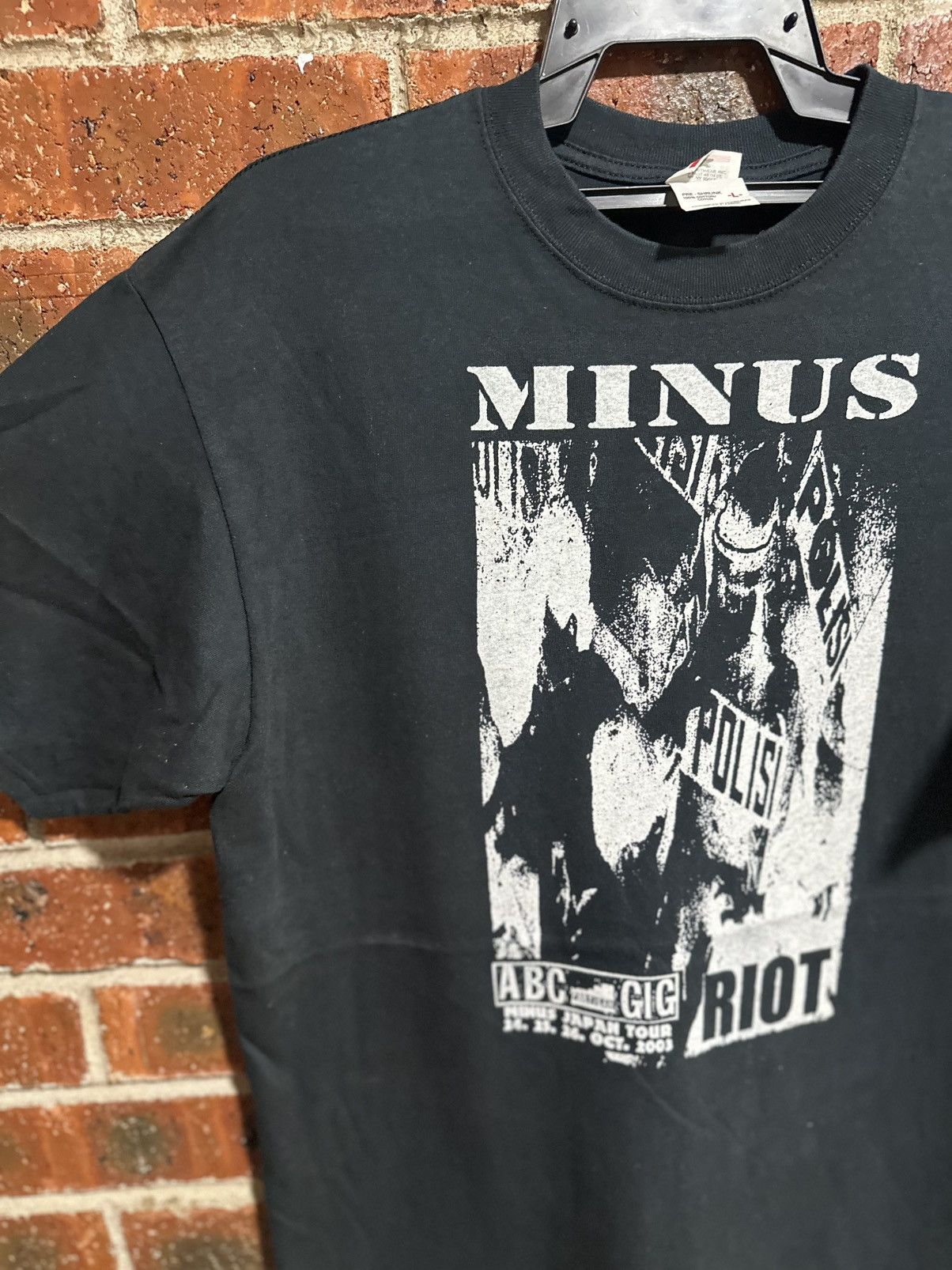 Band Tees Vintage Minus Riot Police Tour Japan Faded Tee Size US L / EU 52-54 / 3 - 6 Thumbnail