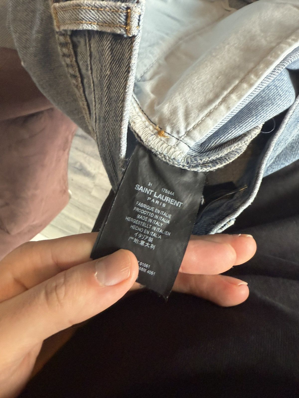 Saint Laurent Paris Saint Laurent Paris Distressed Slim Jeans Blue Denim Size 31 Size US 31 - 13 Thumbnail