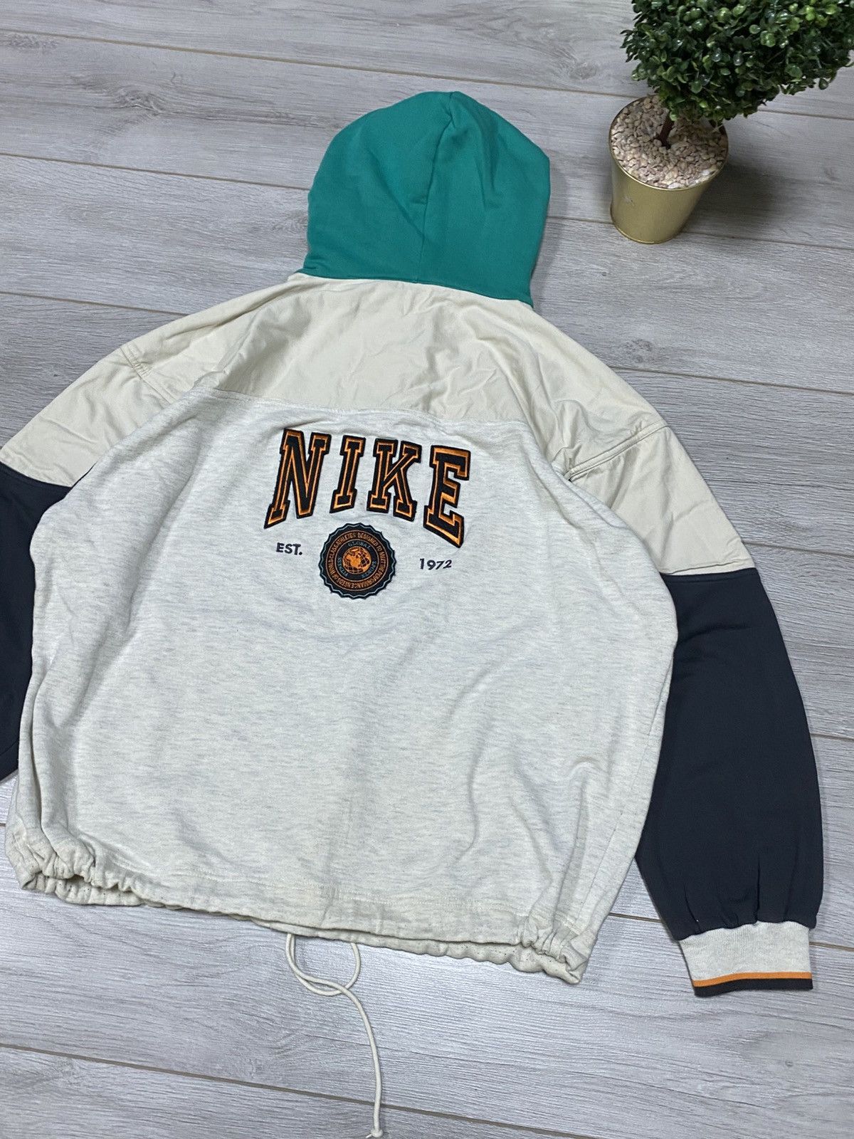 Nike Nike RARE 80s vintage big logo spell out hoodie Size US XL / EU 56 / 4 - 13 Thumbnail