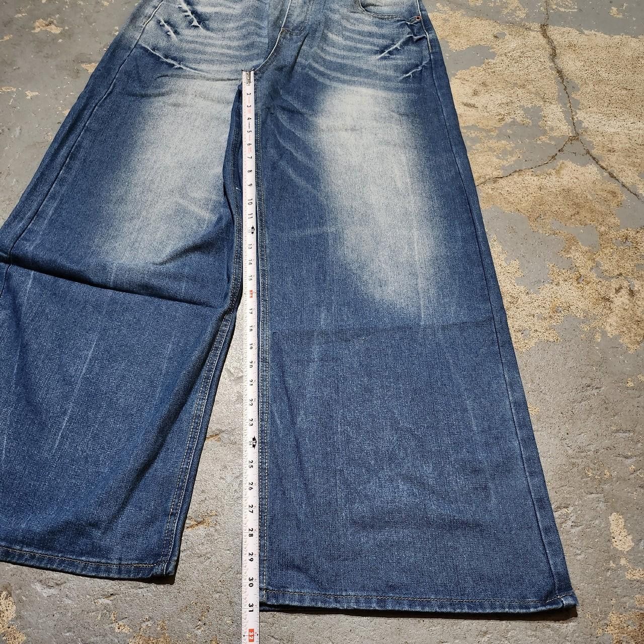 Japanese Brand Faded blue baggy jeans wide leg loose fit y2k styke Size US 32 / EU 48 - 6 Thumbnail
