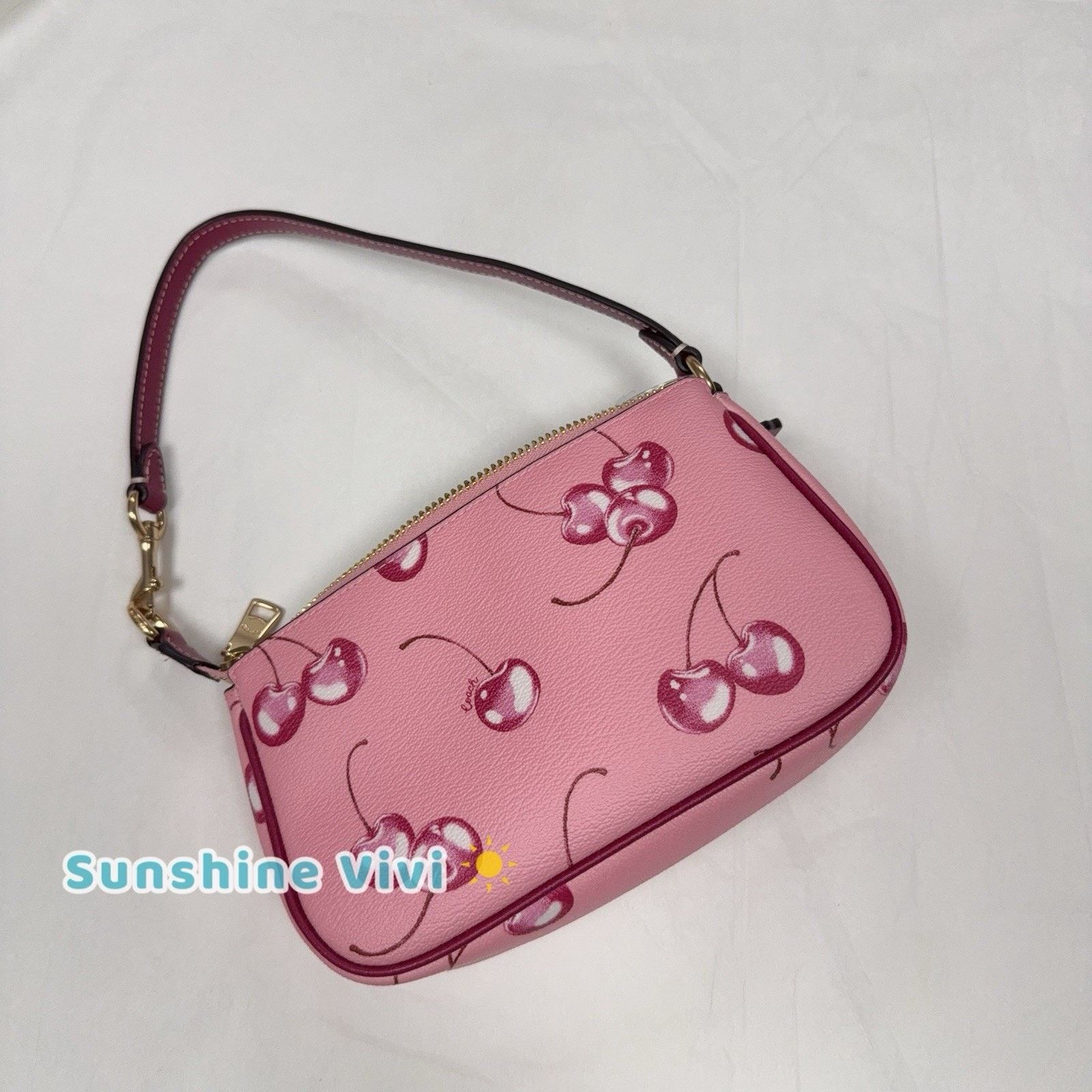 Coach NWT COACH CR827 Nolita 19 Cherry Flower Pink Bright Violent Size ONE SIZE - 4 Thumbnail