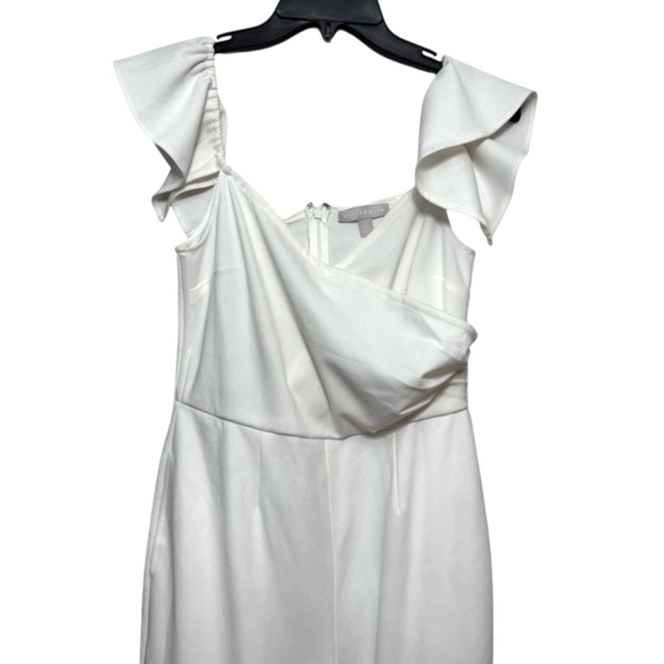 Other Chelsea 28 Off Shoulder Jumpsuit Flutter Sleeve White W US S Size 27" / US 4 / IT 40 - 3 Thumbnail
