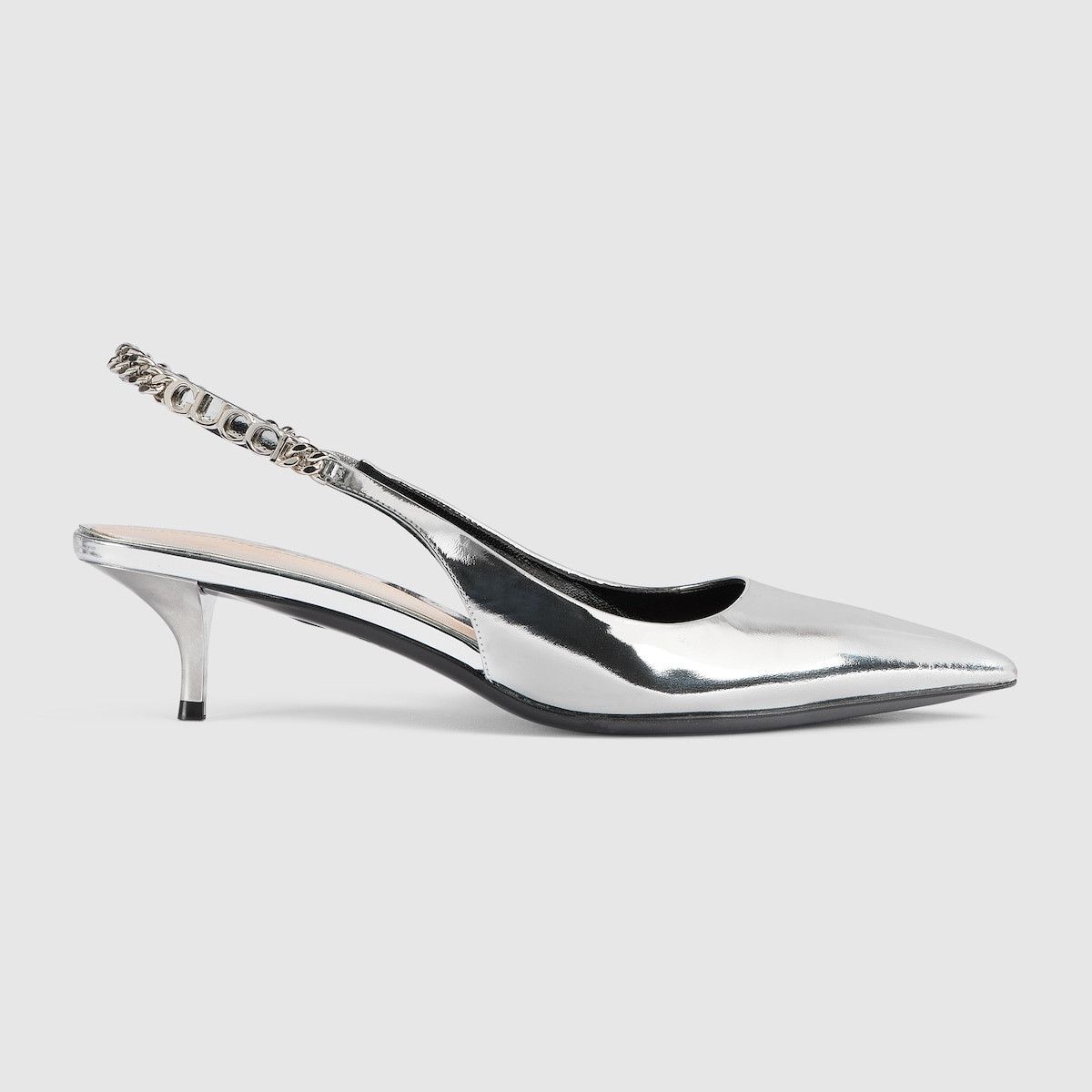 Gucci oc11z1025 Signoria Slingback Pumps in Silver Metallic Size US 8.5 / IT 38.5 - 1 Thumbnail