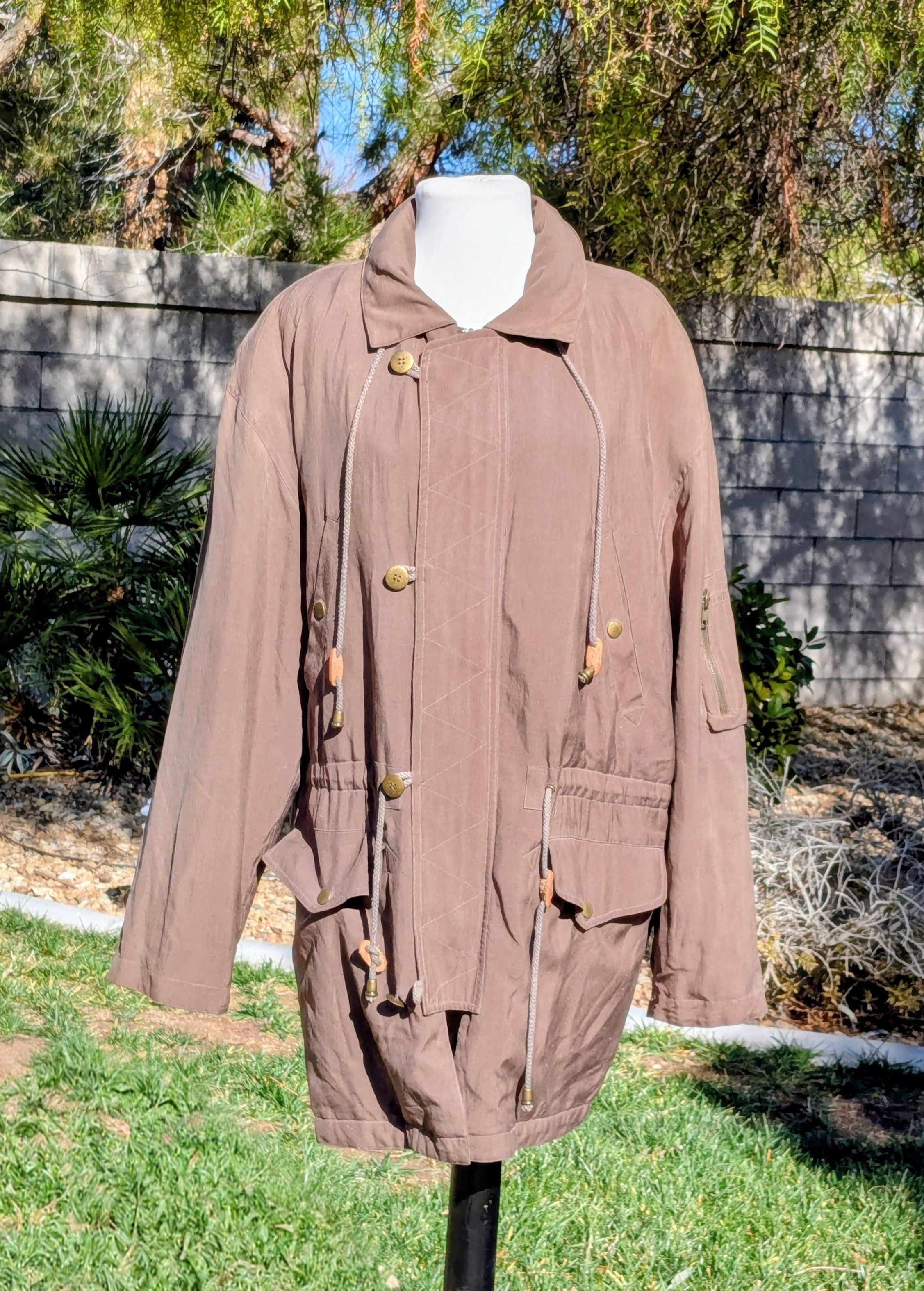 Other VTG Natty Partner CinnamonBrown Silk Cinch Waist Coat Jacket Size S / US 4 / IT 40 - 1 Thumbnail