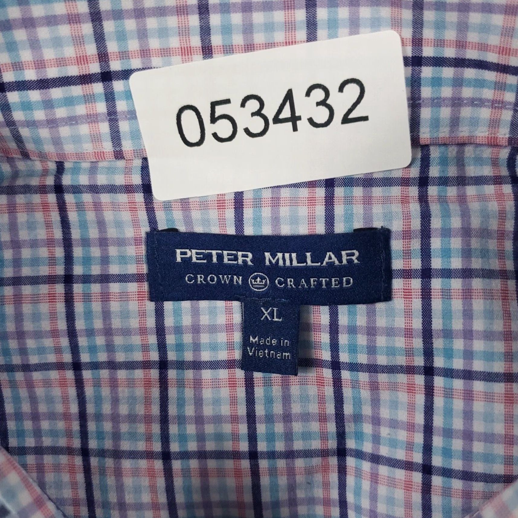 Peter Millar Peter Millar Blue Plaid Button-Up Shirt Men's XL Long Sleeve Regular Fit Size US XL / EU 56 / 4 - 8 Thumbnail