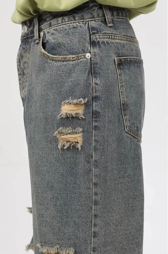 Japanese Brand Distressed denim hole jeans y2k pants Size US 30 / EU 46 - 5 Thumbnail