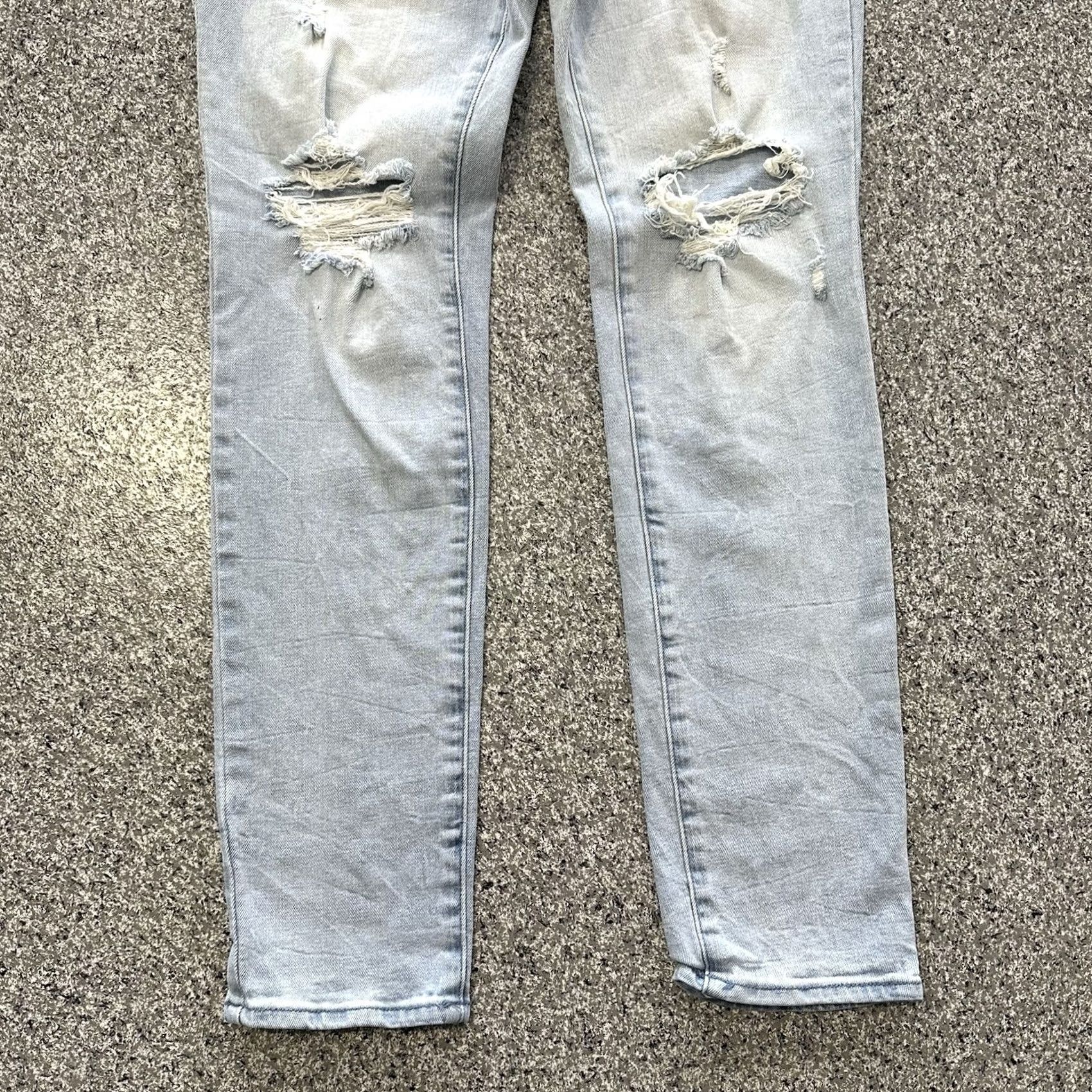 Pacsun Pacsun Jeans Mens 31x30 Slim Skinny Stretch Denim Light Wash Distressed Blue Jeans Mens 31 Regular Cotton Spandex 5-Pocket Denim Size US 31 - 3 Thumbnail