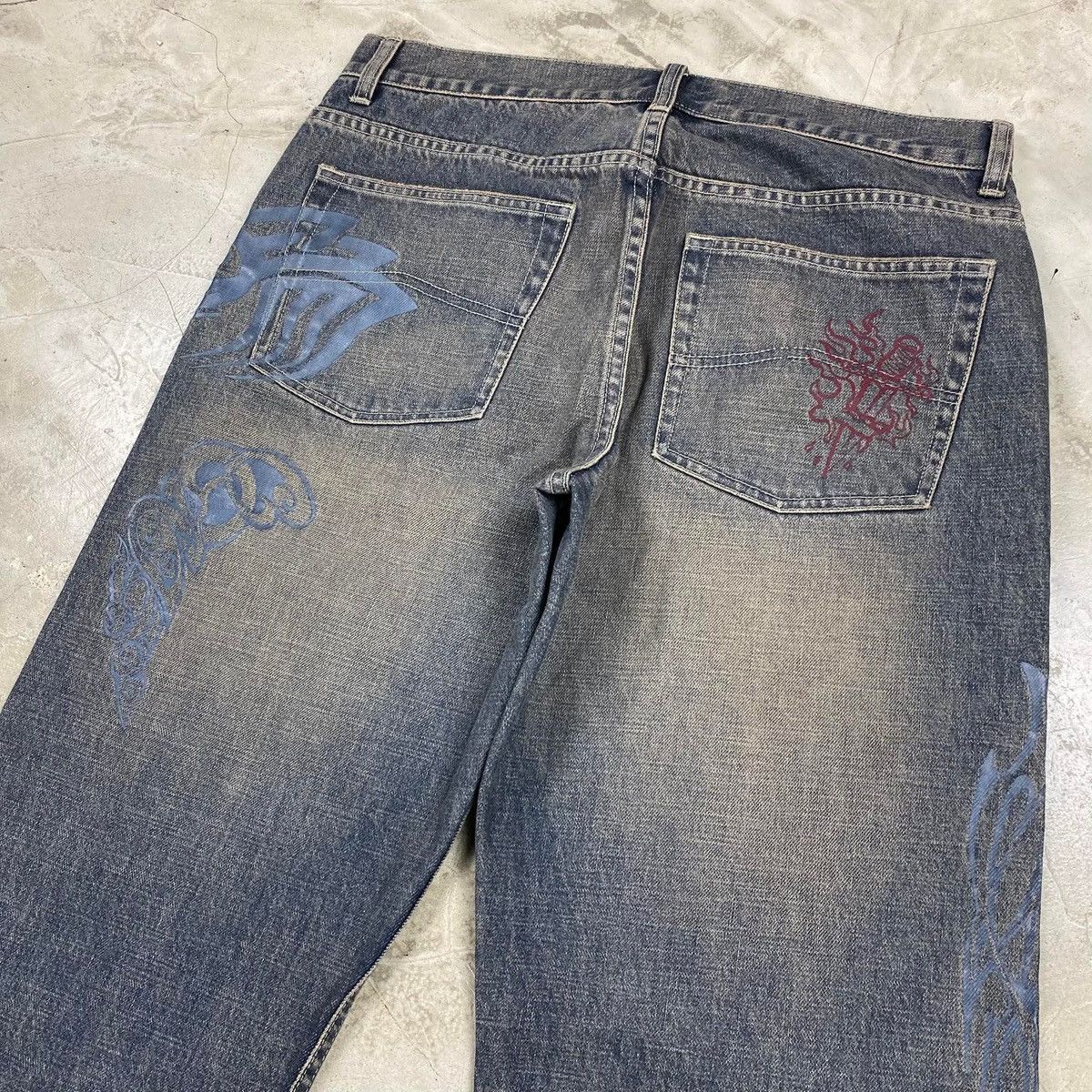 Armani Exchange Tattoo Print Denim Pants Size US 32 / EU 48 - 11 Thumbnail