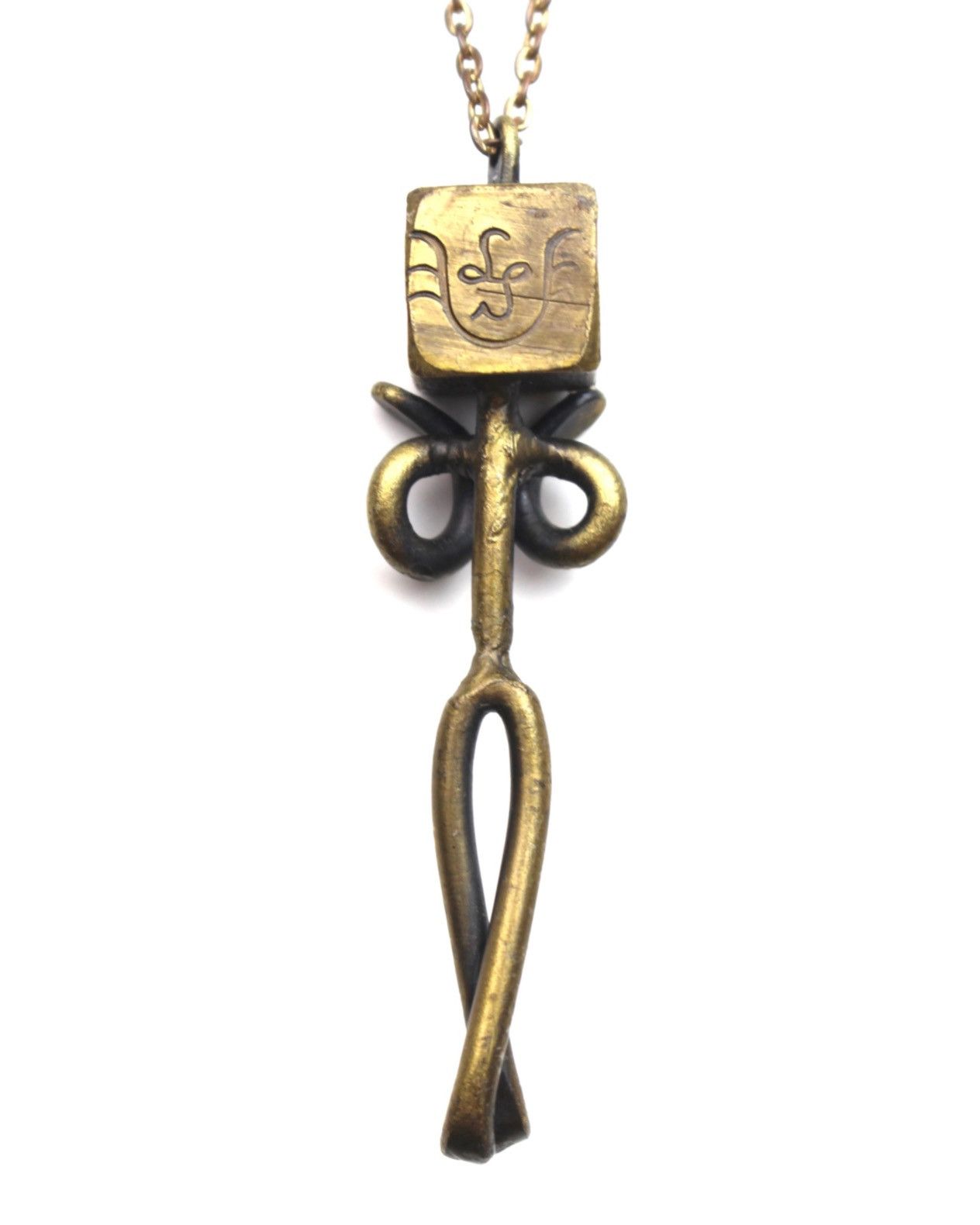 Hysteric Glamour 2000S JAPANESE MADE BRASS CUBE HEAD TOTEM NECKLACE Size ONE SIZE - 3 Thumbnail