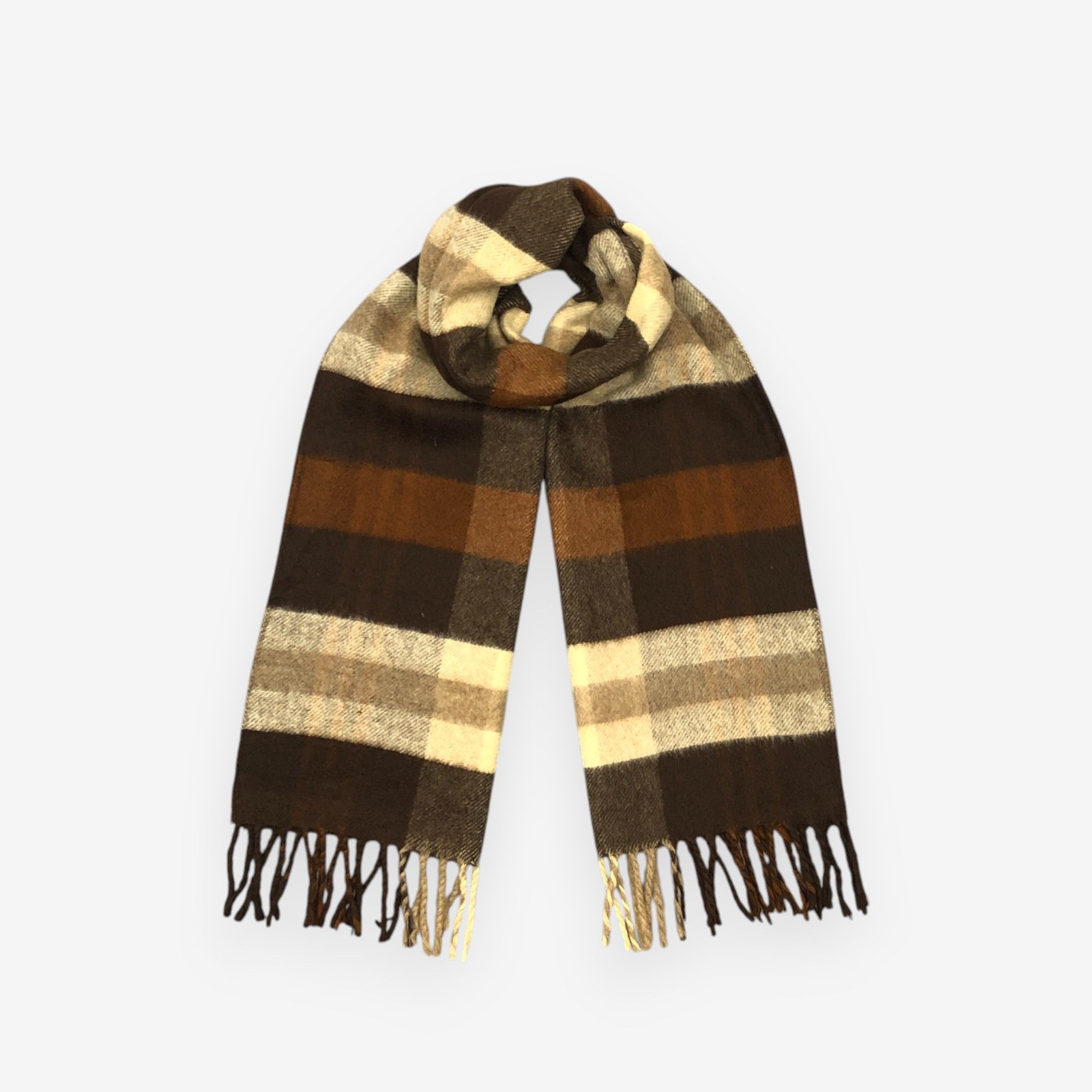 Japanese Brand Vintage Hohenberger Scarf Muffler Wool Plaid Scarves Size ONE SIZE - 1 Thumbnail